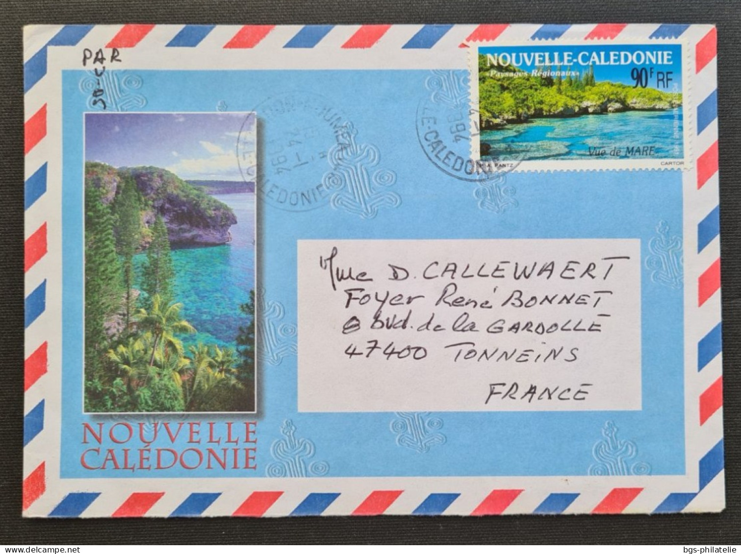 Nouvelles Calédonie,  Timbre Numéro PA 277 Sur Lettre Oblitérée De Nouméa Le 24/1/1994. - Covers & Documents