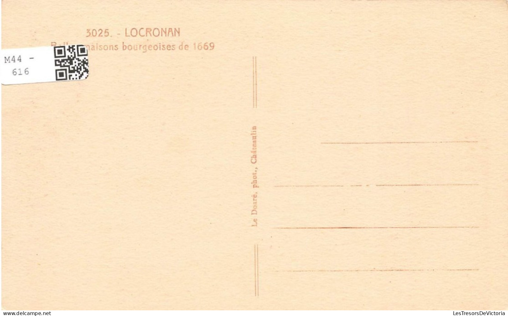 FRANCE - Locronan - Vue Panoramique Sur Les Maisons Bourgeoises De 1669 - Vue à L'extérieur - Carte Postale Ancienne - Locronan