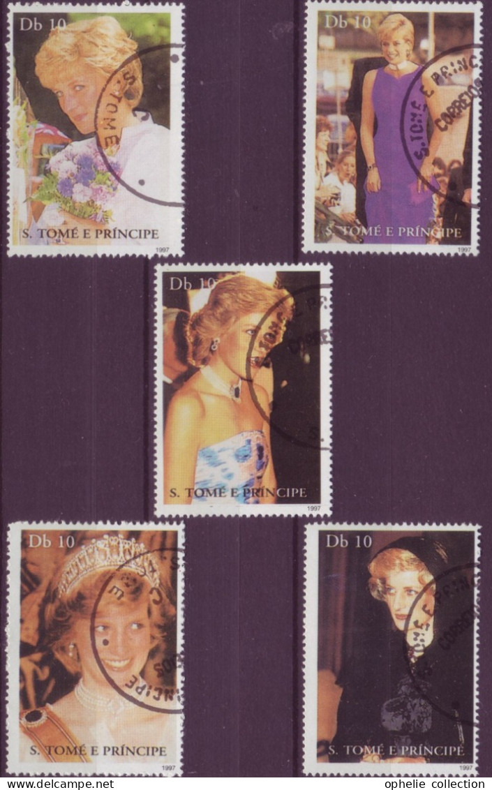 Afrique - Sao Tome E Principe - 1997 - Lady Di - 5 Timbres Différents - 6707 - São Tomé Und Príncipe