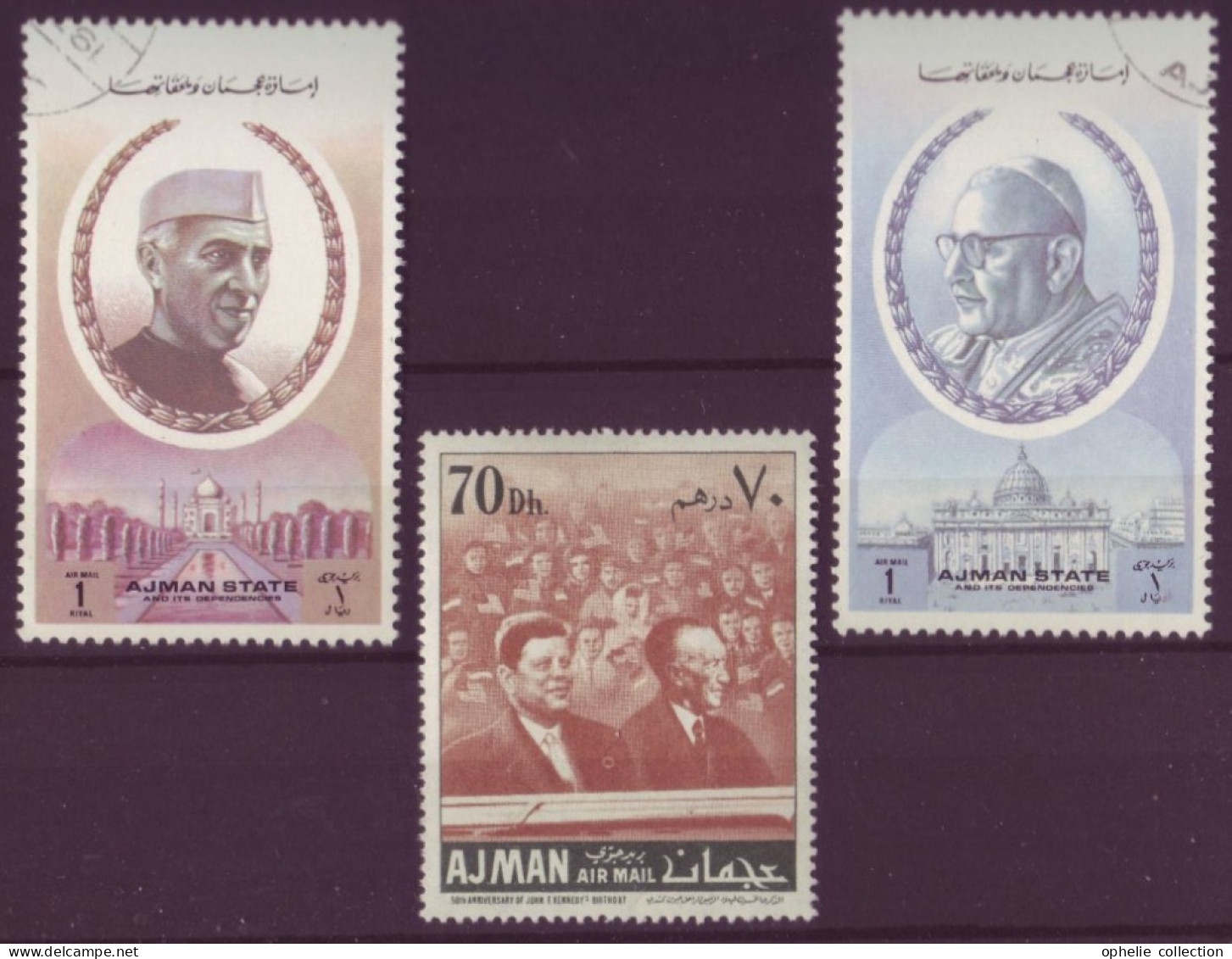 Afrique - Ajman - Chefs D'état - 3 Timbres Différents - 6711 - Ajman