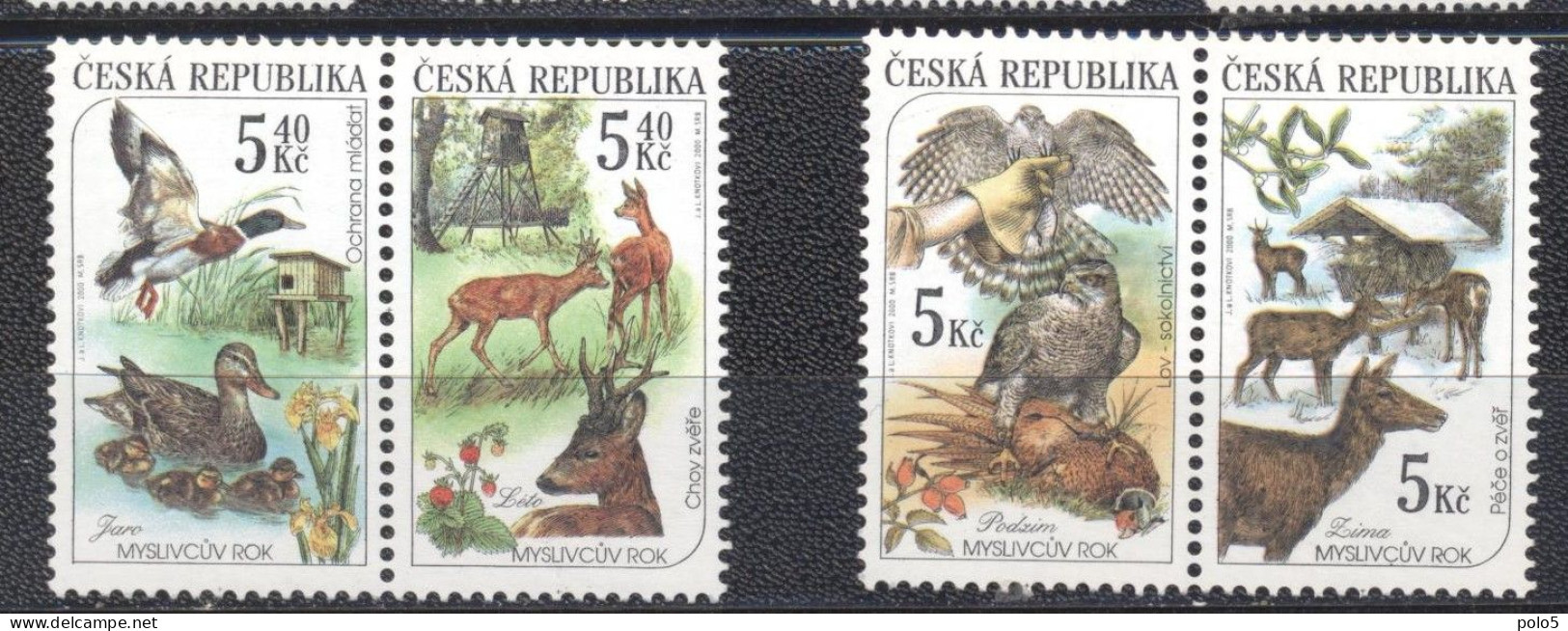 Republique Tcheque 2000- Wildlife Protection Through History  Set (4v) - Unused Stamps
