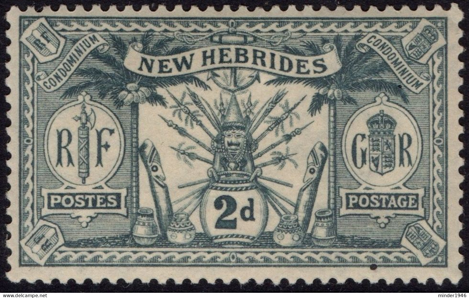 NEW HEBRIDES 1911 2d Grey SG20 MH - Used Stamps