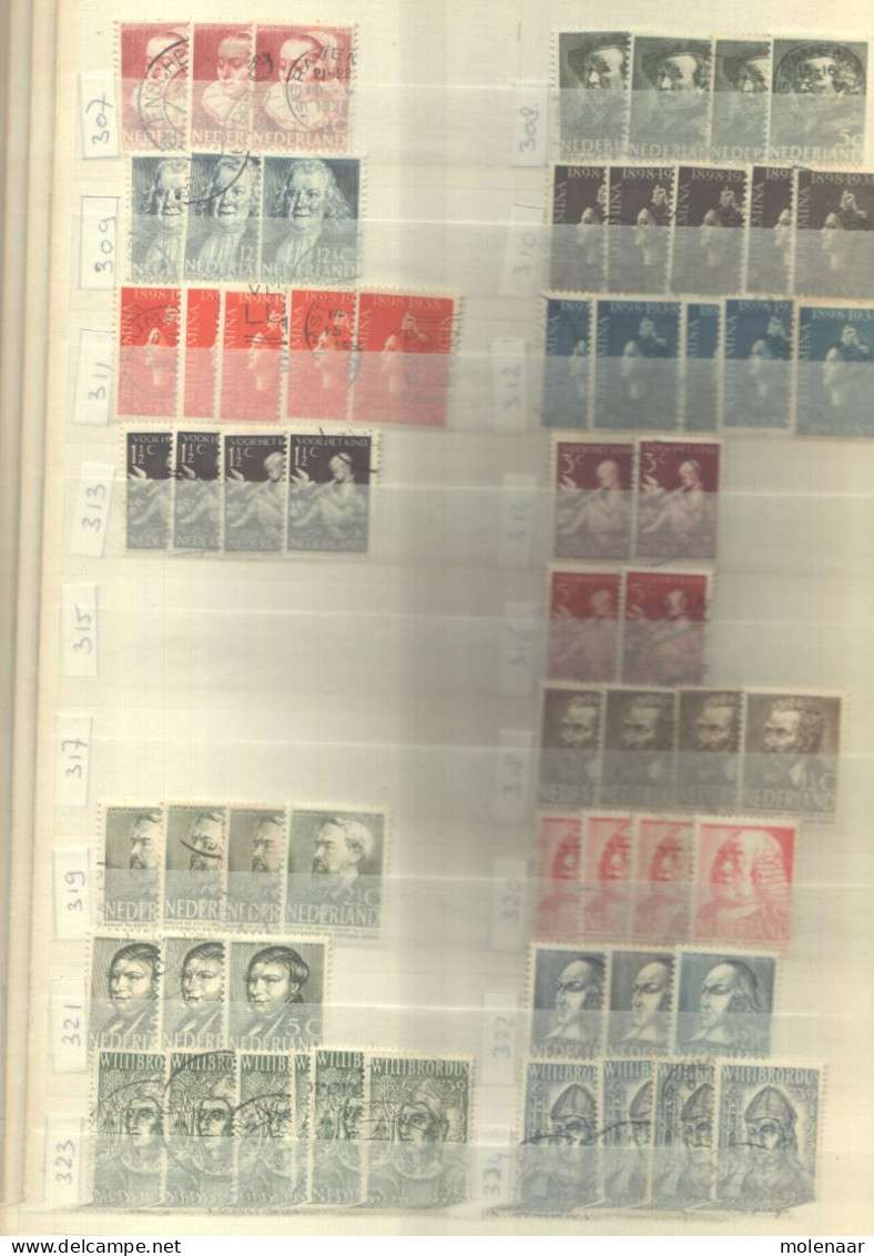 Postzegels > Verzamelingen in albums Nederland vanaf no. 19 t/m no. 1112 gebr. en postfris in aantallen (11945)