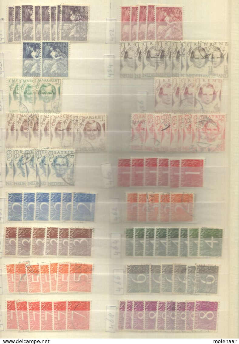 Postzegels > Verzamelingen in albums Nederland vanaf no. 19 t/m no. 1112 gebr. en postfris in aantallen (11945)