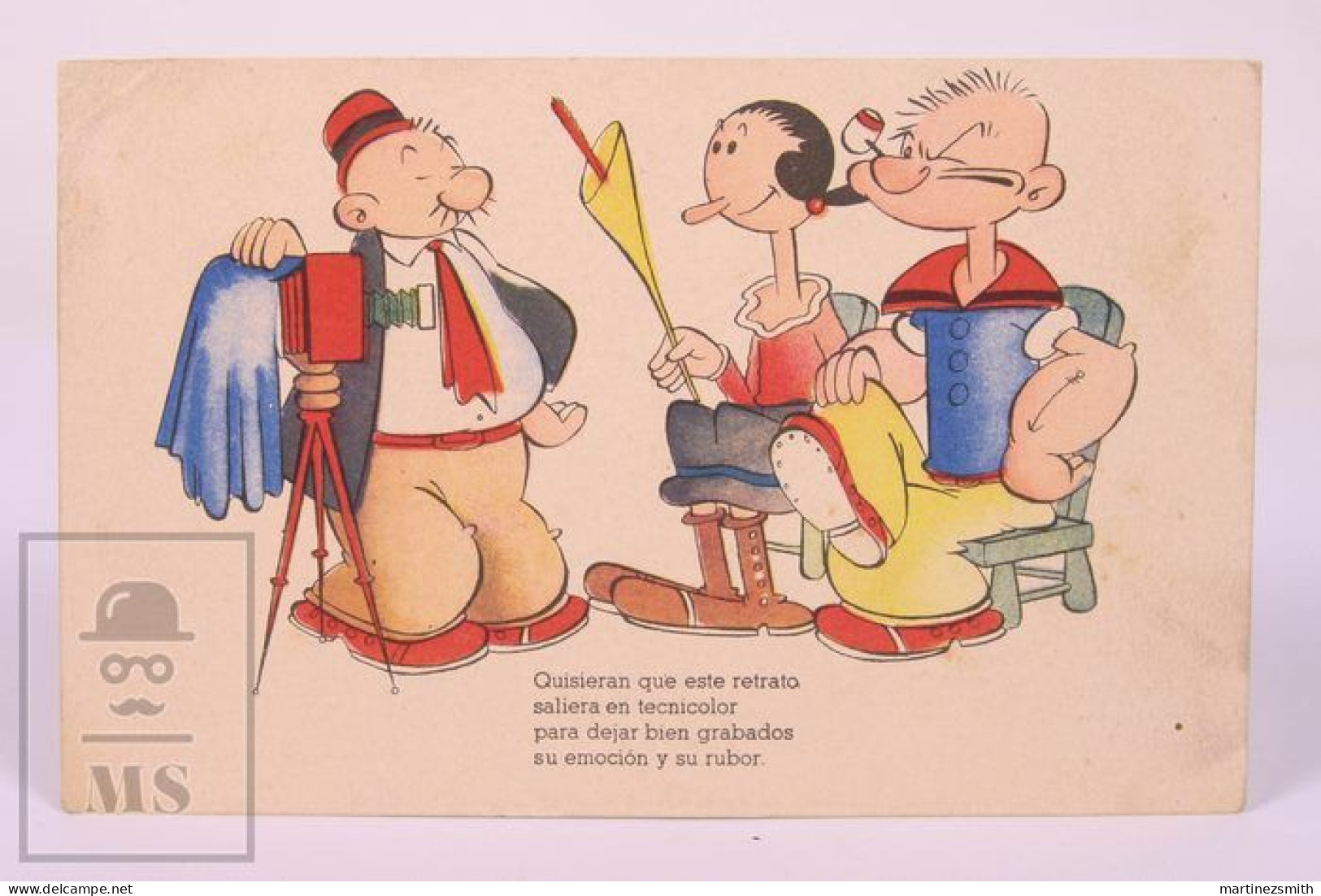Postcard Popeye Adventures Photo Session . Opera Mundi- Written Backside Year 1951 - 13,9 X 8,7 Cm - Fumetti