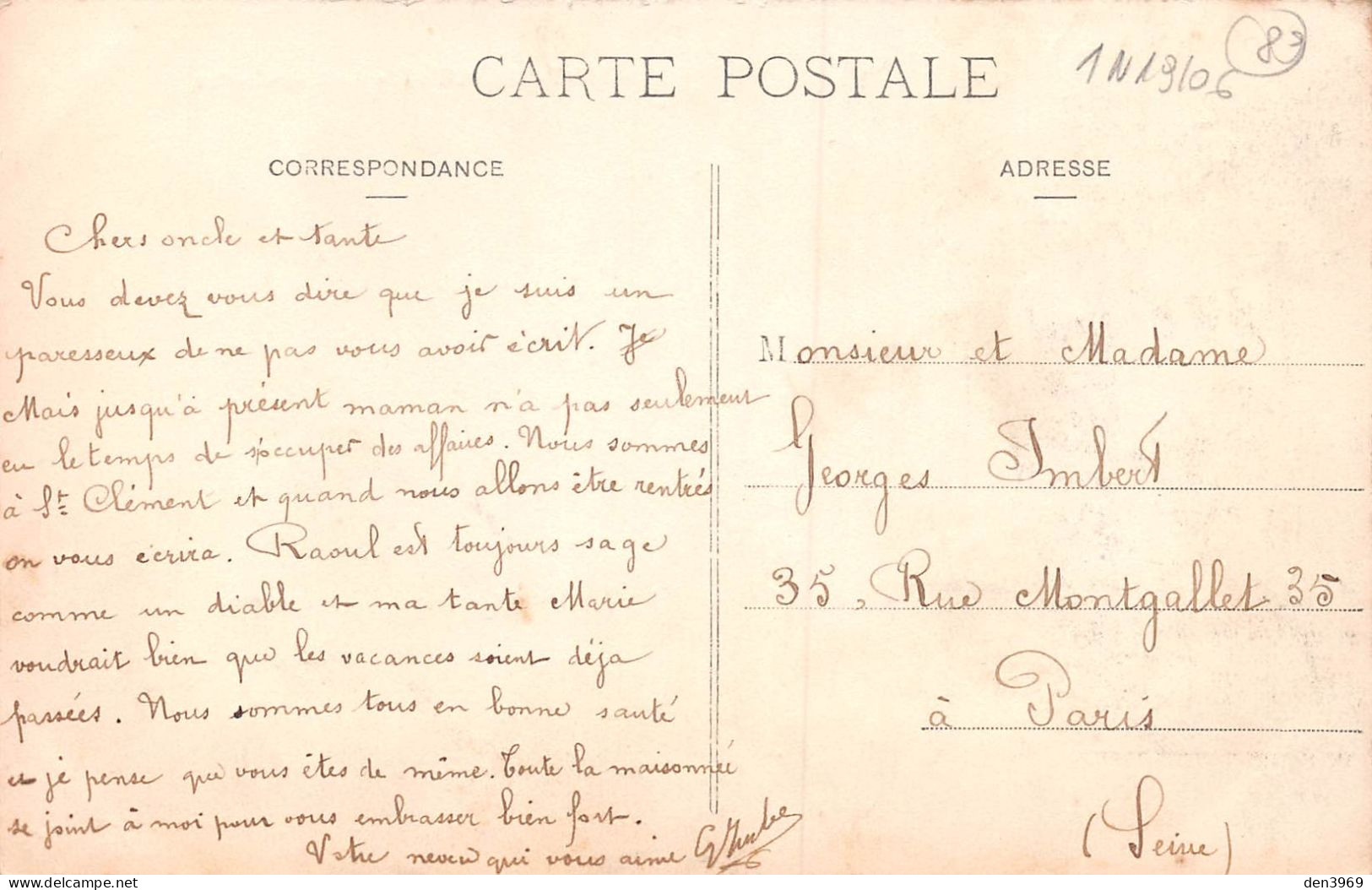 SAINT-CLEMENT (Yonne) - La Grande Rue - Publicité Bouillon Kub - Voyagé 1912 (2 Scans) Imbert Paris 12e, 35 R Montgallet - Saint Clement