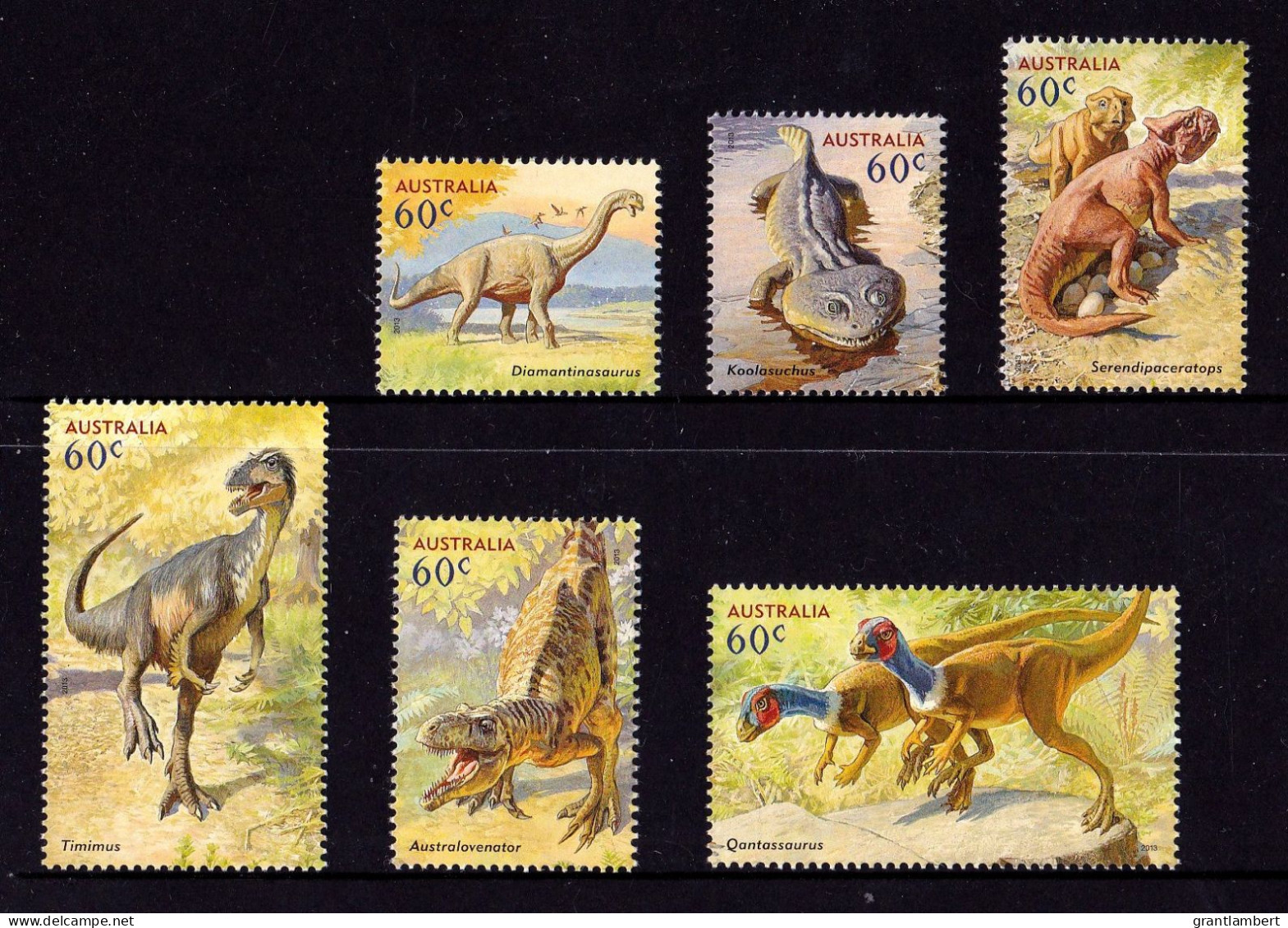 Australia 2013 Age Of Dinosaurs  Set Of 6 MNH - Ungebraucht