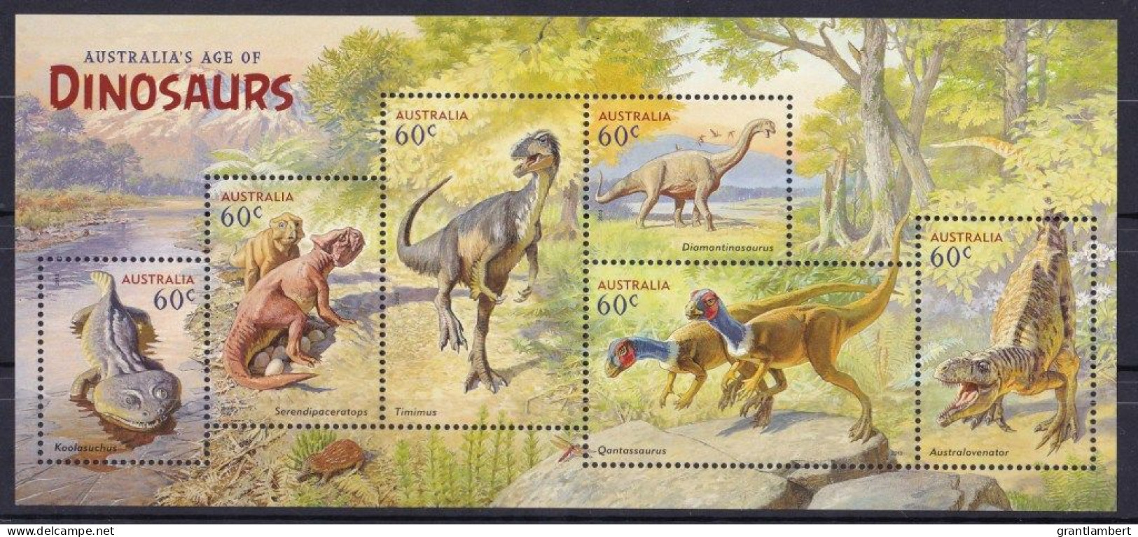 Australia 2013 Age Of Dinosaurs  Minisheet MNH - Mint Stamps