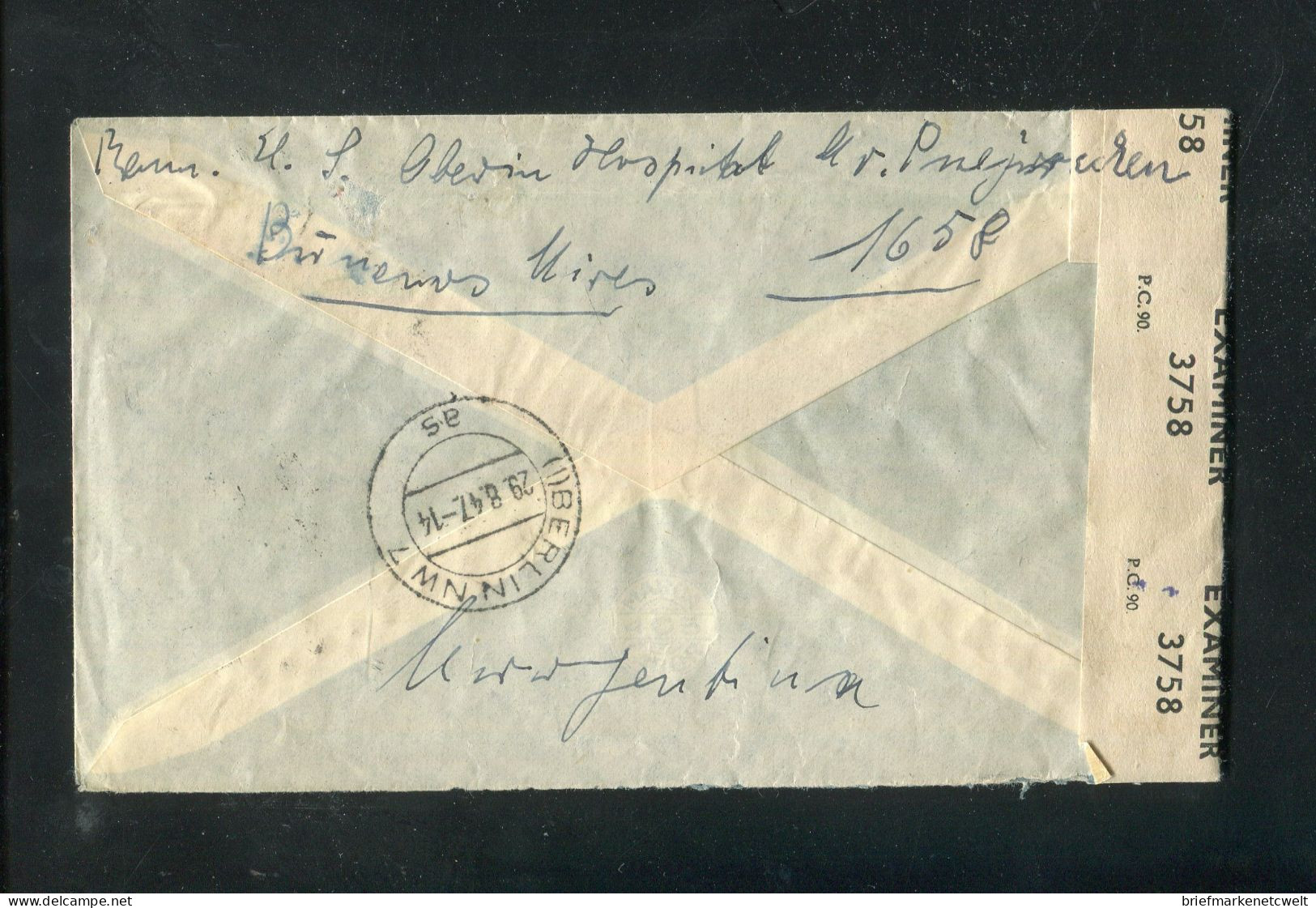 "ARGENTINIEN" 1947, Brief Mit "ZENSUR" (BRITISH CENSORSHIP GERMANY) Nach Dortmund (B0019) - Covers & Documents