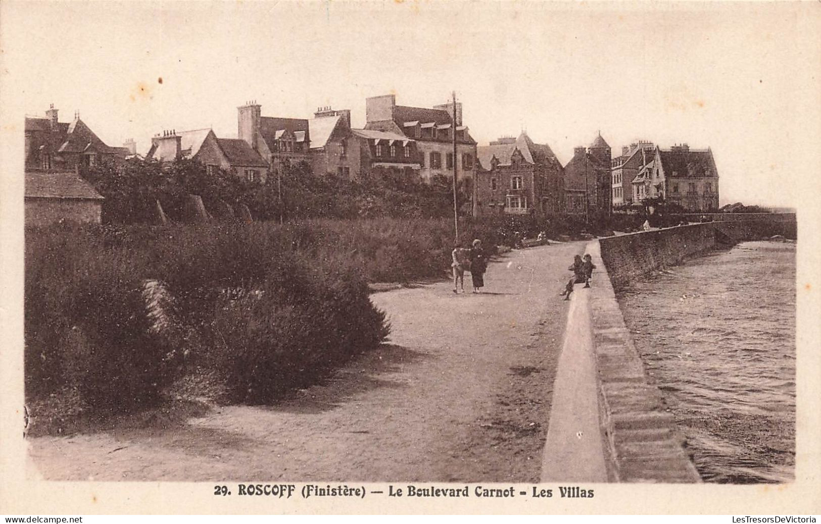 FRANCE - Roscoff (Finistère) - Le Boulevard Carnot - Les Villas - Des Maisons Au Alentour - Carte Postale Ancienne - Roscoff