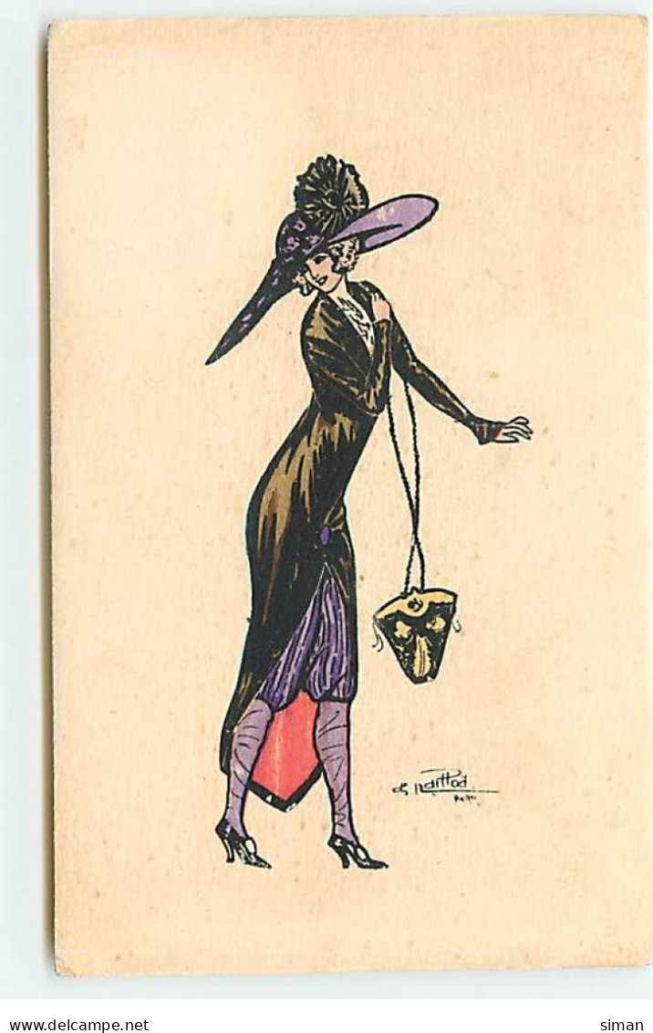 N°22461 - Illustrateur - Naillod - Jeune Femme Ajustant Son Sac à Main - Naillod