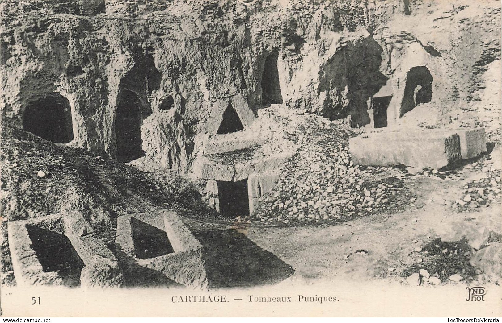 TUNISIE - Carthage - Tombeaux Puniques - Vue Sur Plusieurs Tombeaux - Carte Postale Ancienne - Tunisie