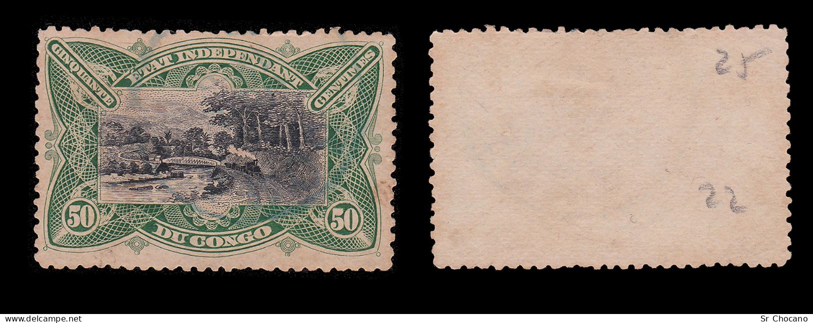 BELGIAN CONGO.1894-01.Railroad M’pozo River.50.SCOTT 22.USED. - Used Stamps