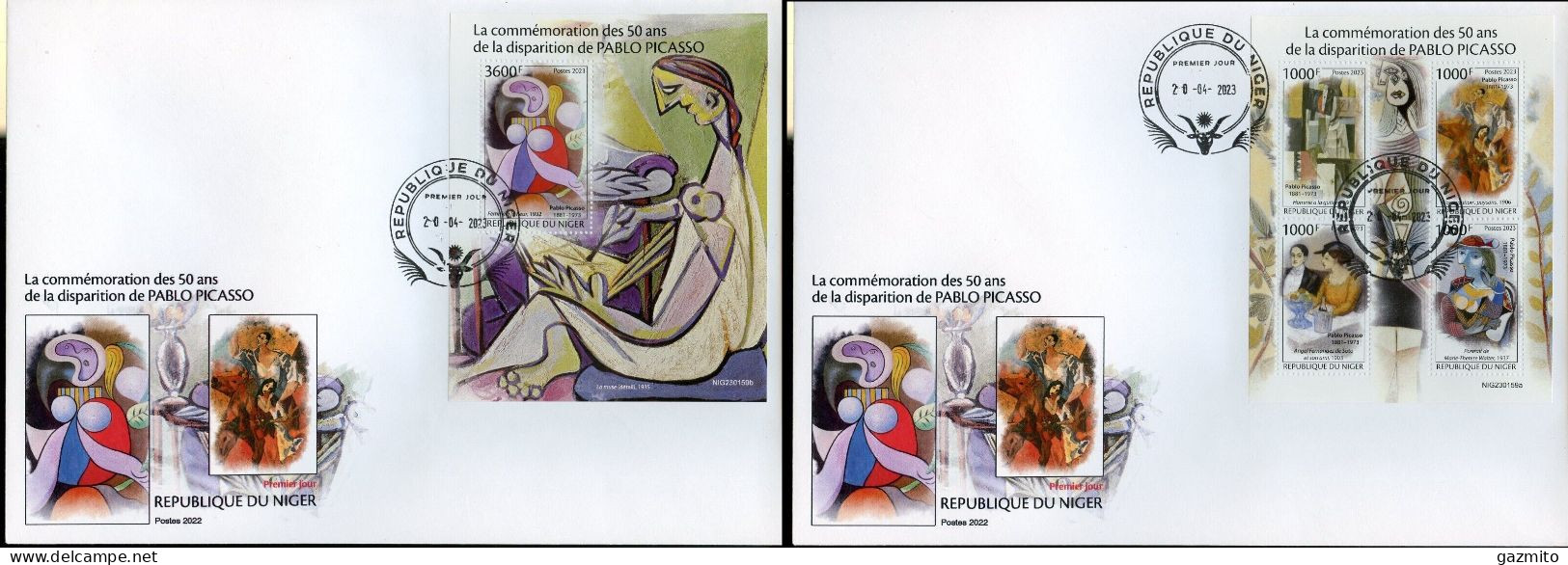 Niger 2023, Art, Picasso, 4val In BF+BF In 2FDC - Picasso