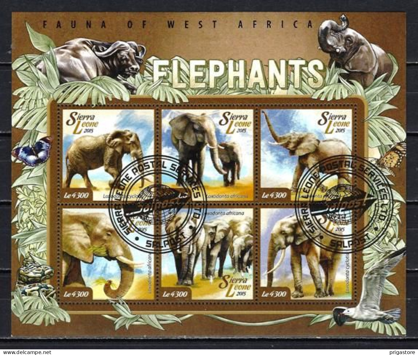 Sierra Leone 2015 Animaux Eléphants (245) Yvert N° 5011 à 5016 Oblitérés Used - Sierra Leone (1961-...)