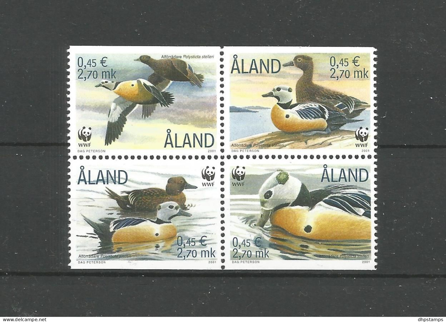 Aland 2001 WWF Ducks 4-blok Y.T. 183/186 ** - Aland