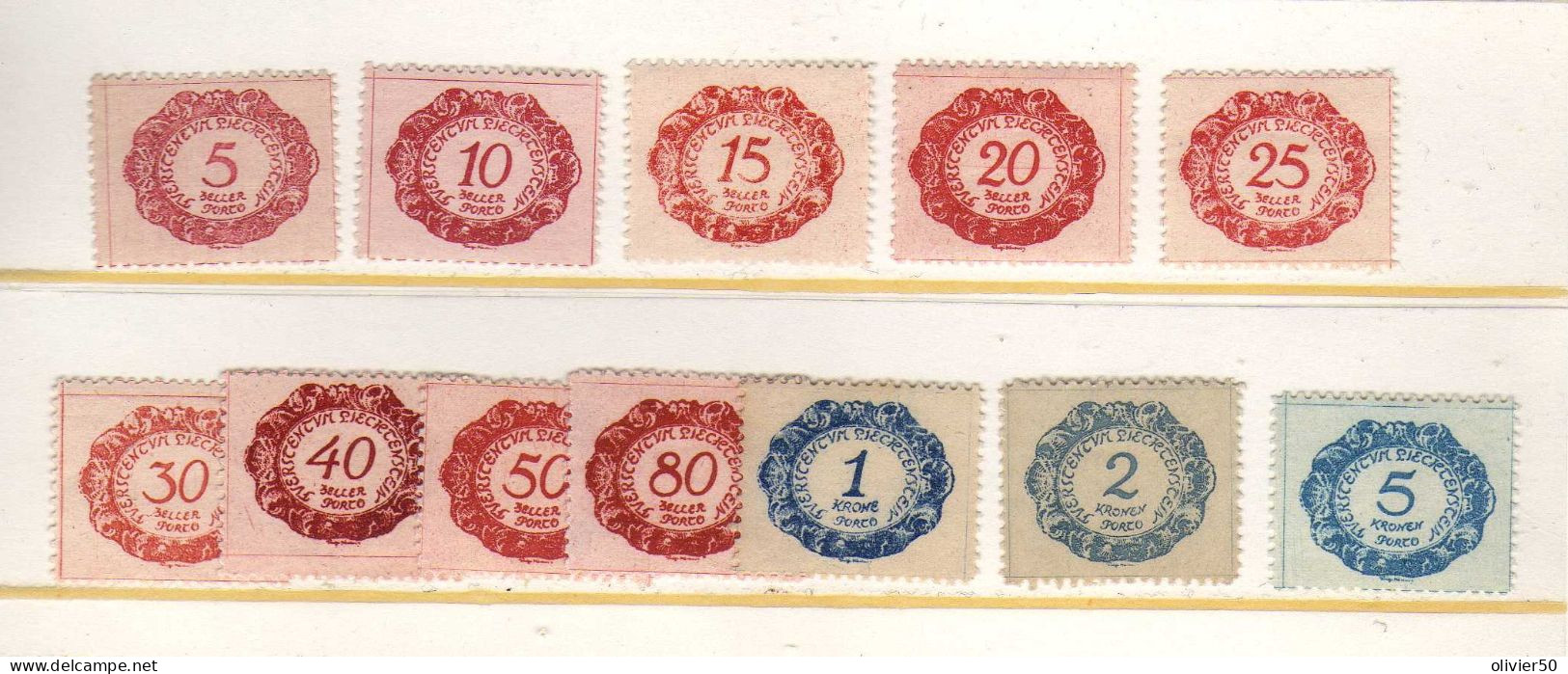 Liechtenstein -(1920) - Timbres-Taxe - Neufs** - MNH - Segnatasse