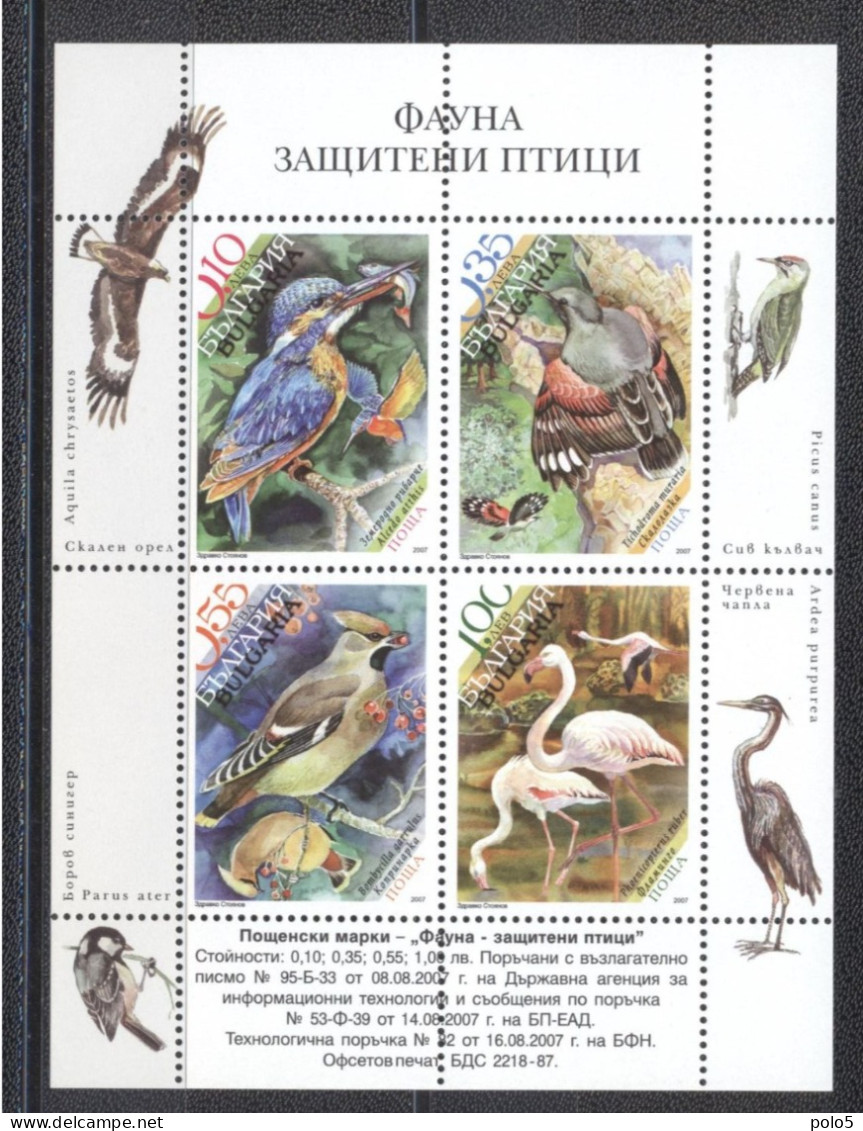 Bulgaria 2007- Protected Birds M/Sheet - Nuevos