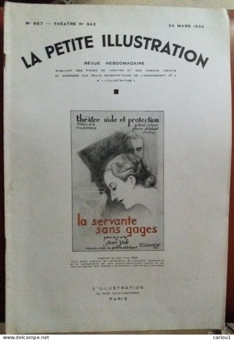 C1  VENDEE Jean YOLE La SERVANTE SANS GAGES Petite Illustration 1934 PORT INCLUS France - Pays De Loire