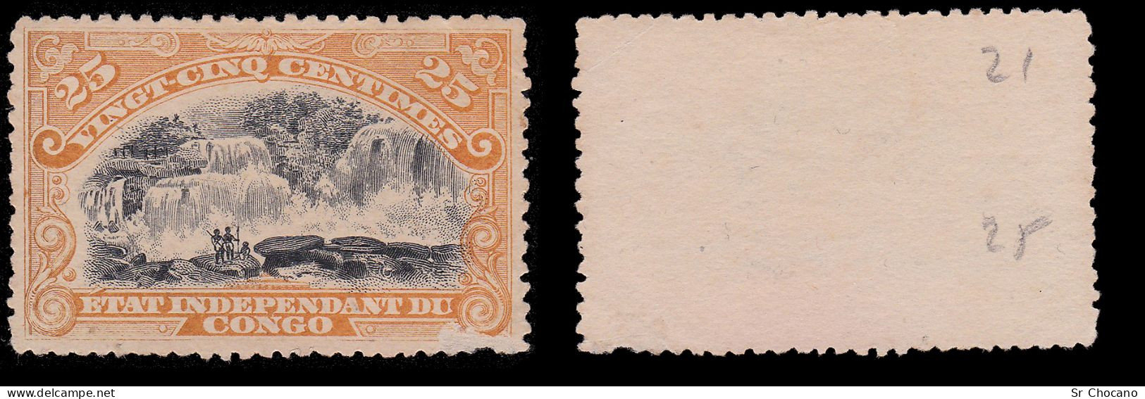 BELGIAN CONGO.1894-1901.Inkissi Falls.25c.SCOTT 20.MNG. - Unused Stamps