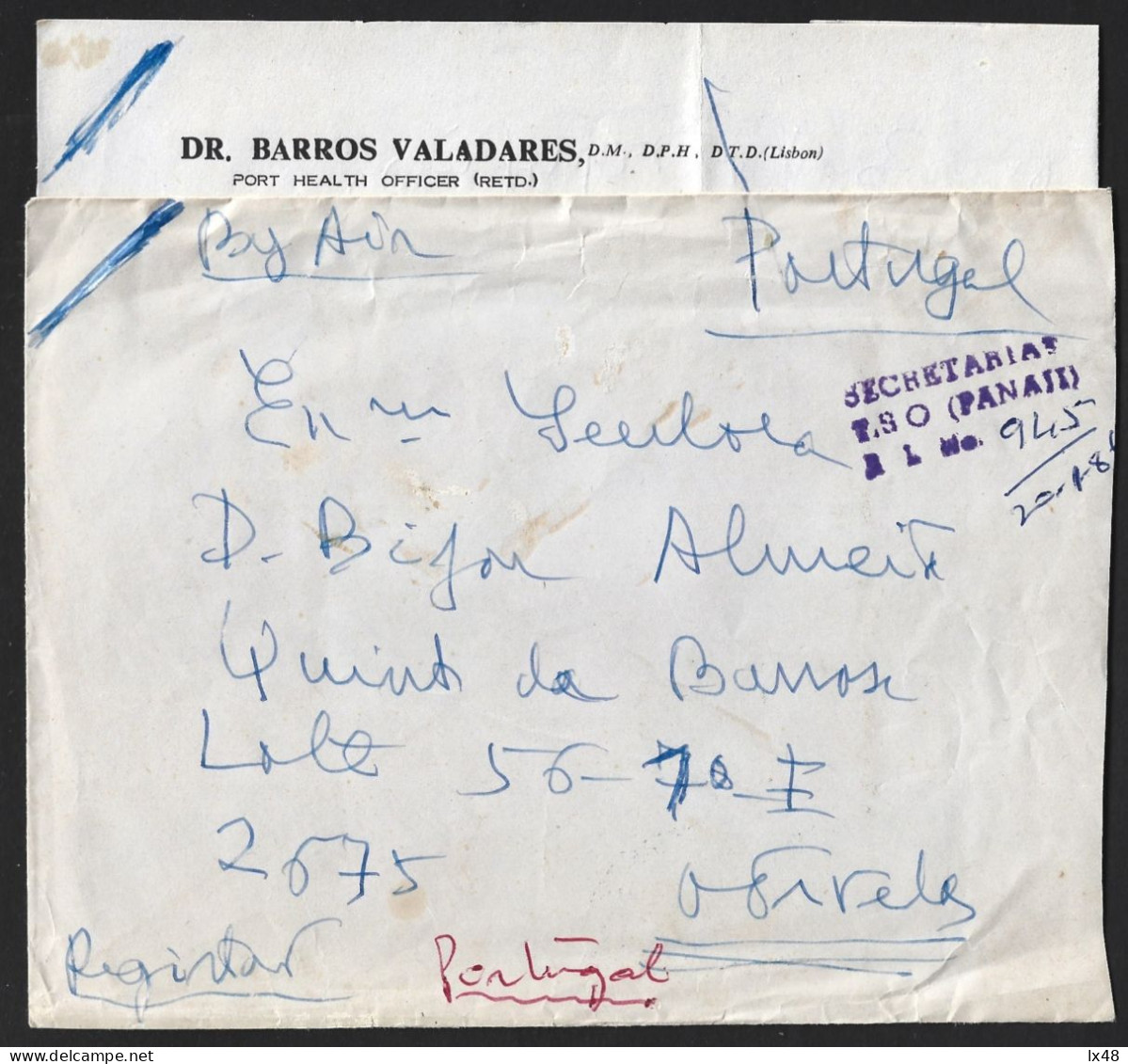 Registered Letter From India With Resin Collection Stamps. Letter With Dirty Clasp. Aangetekende Brief Uit India Met Ver - Briefe U. Dokumente