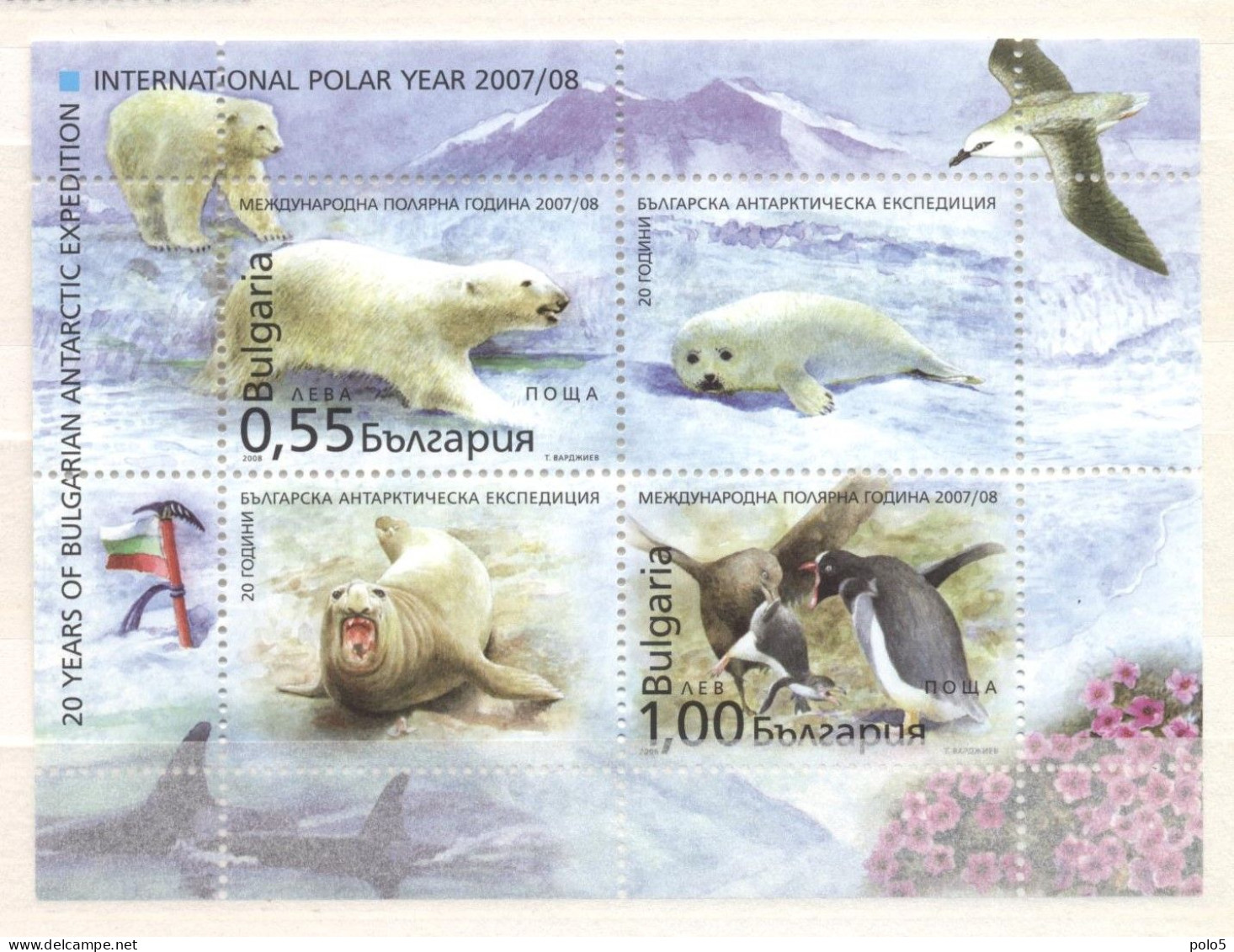 Bulgaria 2008- International Polar Year M/Sheet - Ungebraucht