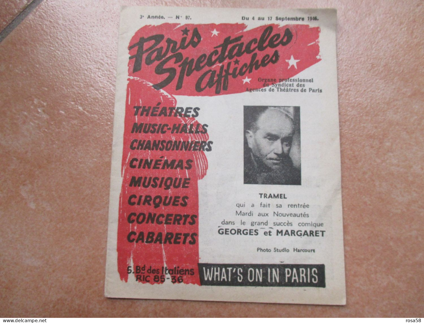 1946 PARIS Spectacles Affiches Syndacat Agence Thèatres Music Hall Chansonniers Cirques Cabaret FANTOMAS - Andere & Zonder Classificatie