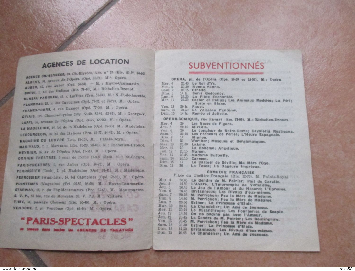 1946 PARIS Spectacles Affiches Syndacat Agence Thèatres Music Hall Chansonniers Cirques Cabaret FANTOMAS - Andere & Zonder Classificatie