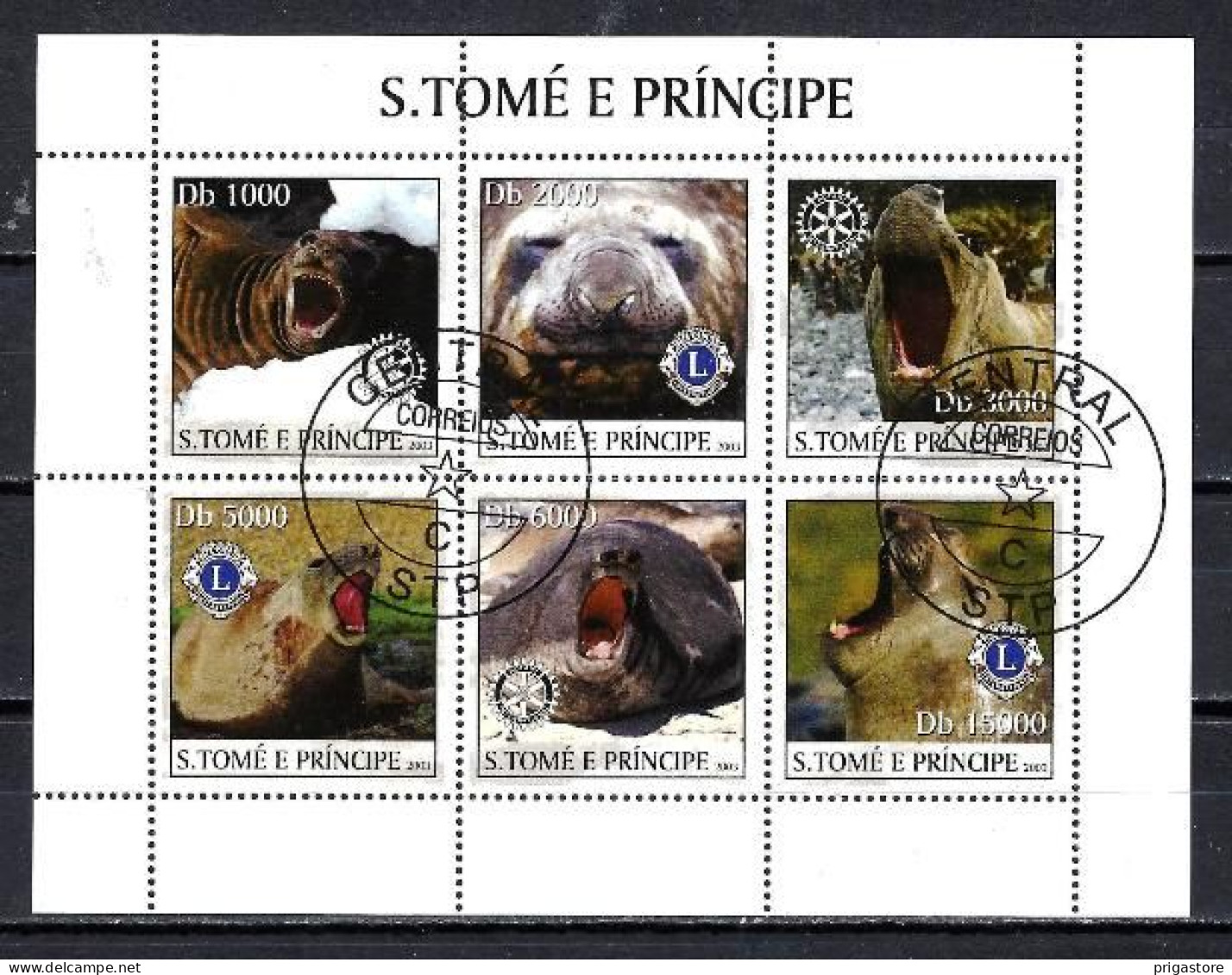 Saint Thomas Et Prince 2003 Animaux Phoques (253) Yvert N° 1512 à 1517 Oblitérés Used - São Tomé Und Príncipe