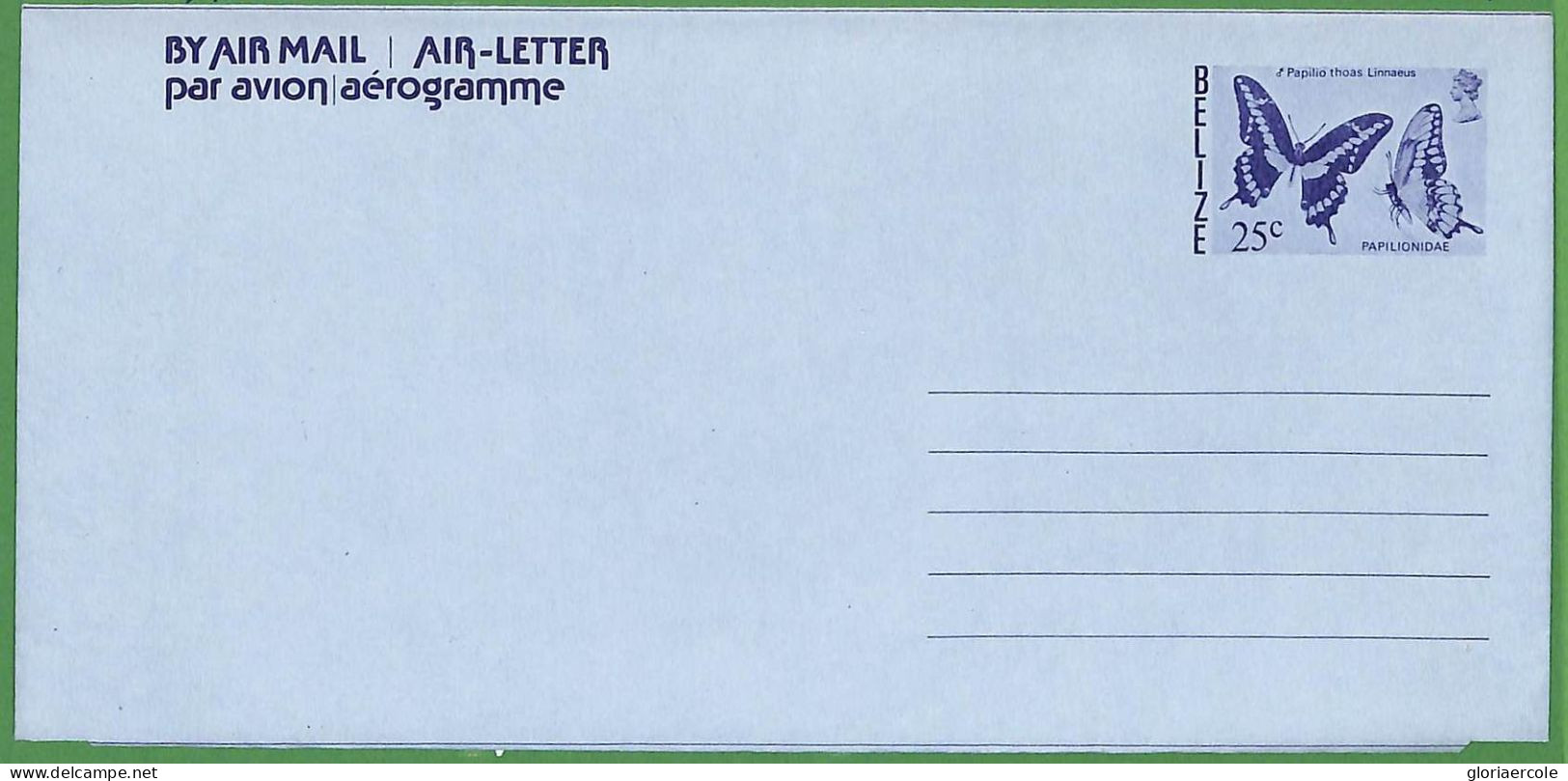 ZA1460 - BELIZE - POSTAL HISTORY -  AEROGRAMME 1977 Nature BUTTERFLIES - Britisch-Honduras (...-1970)