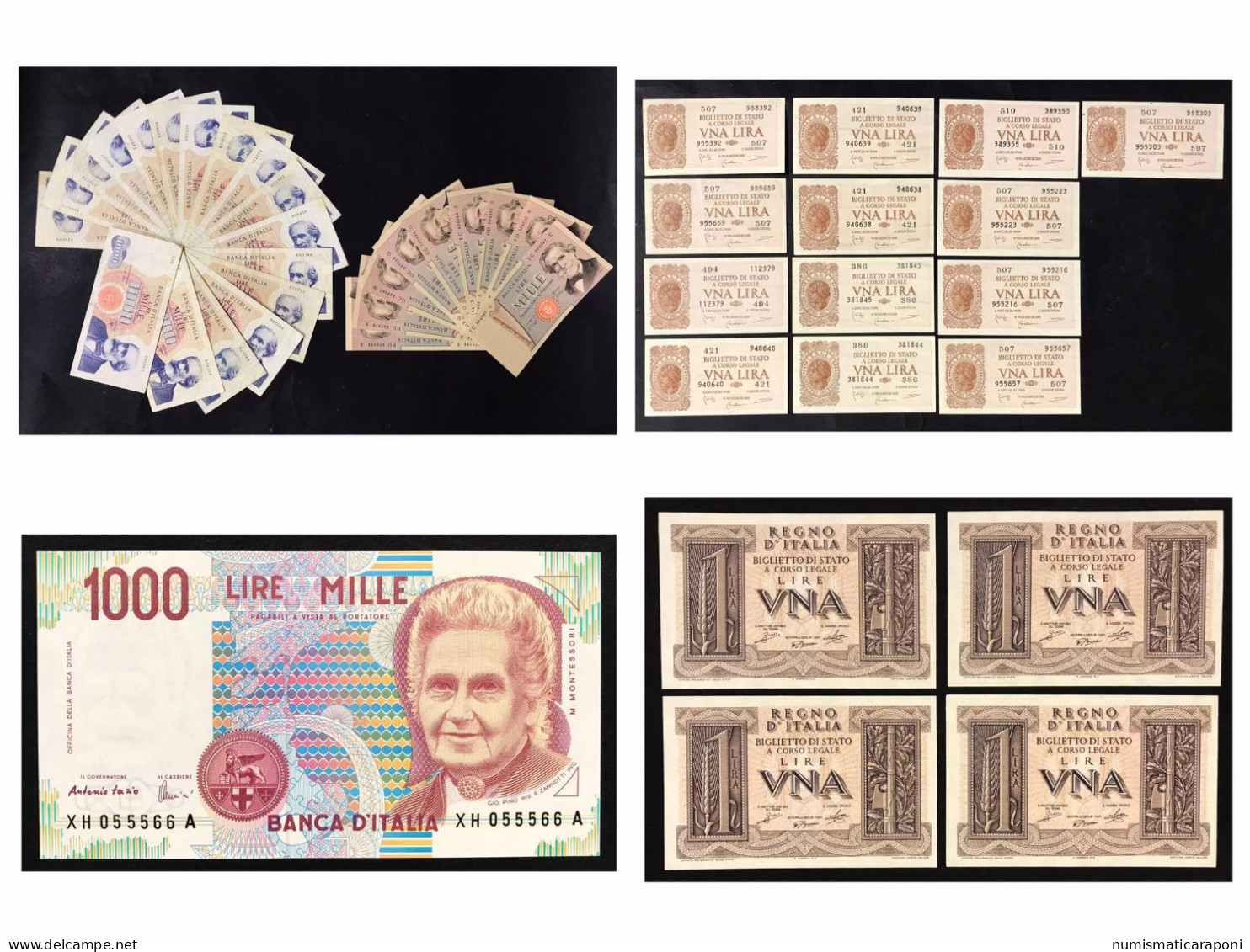italy italia 309 banconote da 1 a 100000 lire con consecutivi e sostitutive X da mb a fds + 30 biglietti lotteria