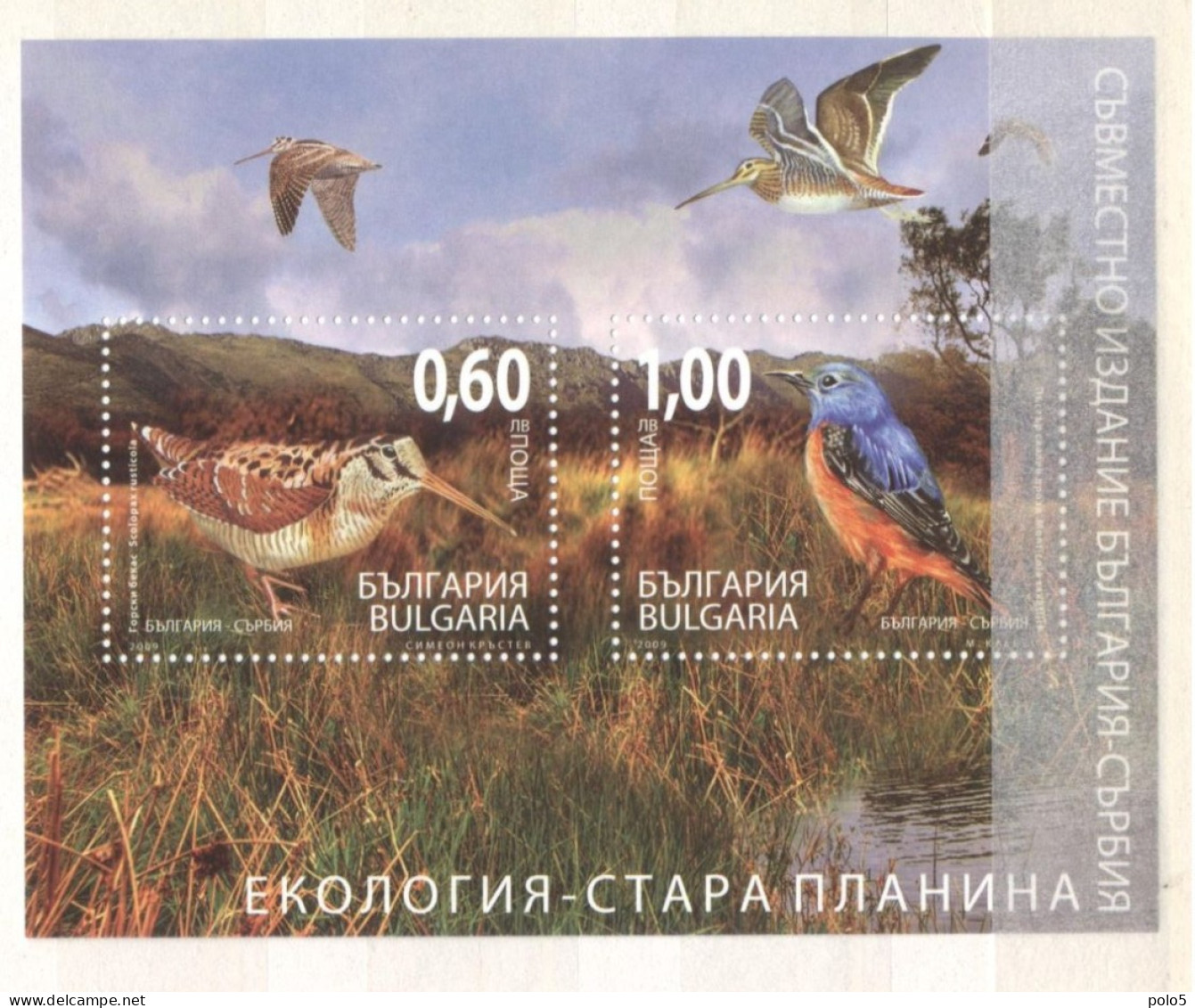 Bulgaria 2009- Mountain Birds M/Sheet - Ongebruikt