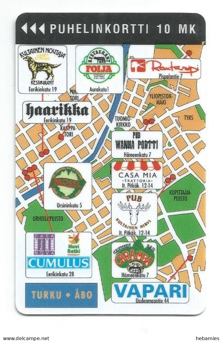 RESTEL RESTAURANTS In TURKU - ISSUED ONLY 2500 - 10 FIM 1994  - D101 - Magnetic Card - - Lebensmittel