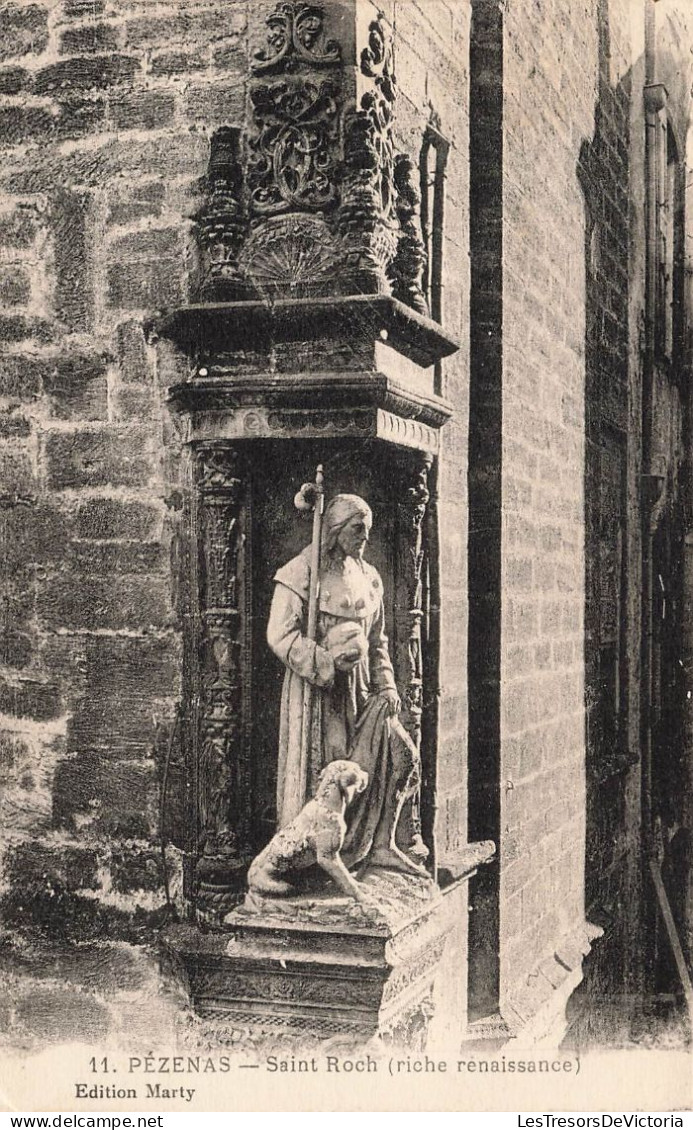 FRANCE - Pézenas - Saint Roch (riche Renaissance) - Edition Marty - Vue Sur Une Statue - Carte Postale Ancienne - Pezenas