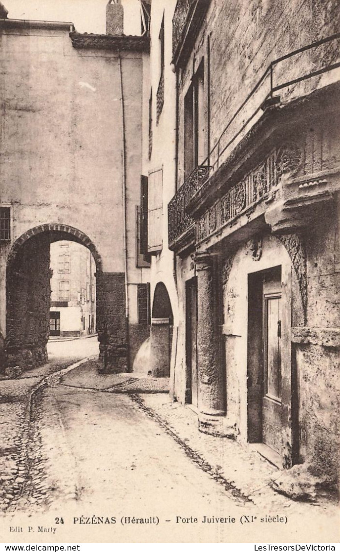 FRANCE - Pézenas (Hérault) - Porte Juiverie (Xi E Siècle) - Vue Sur Une Rue - Carte Postale Ancienne - Pezenas