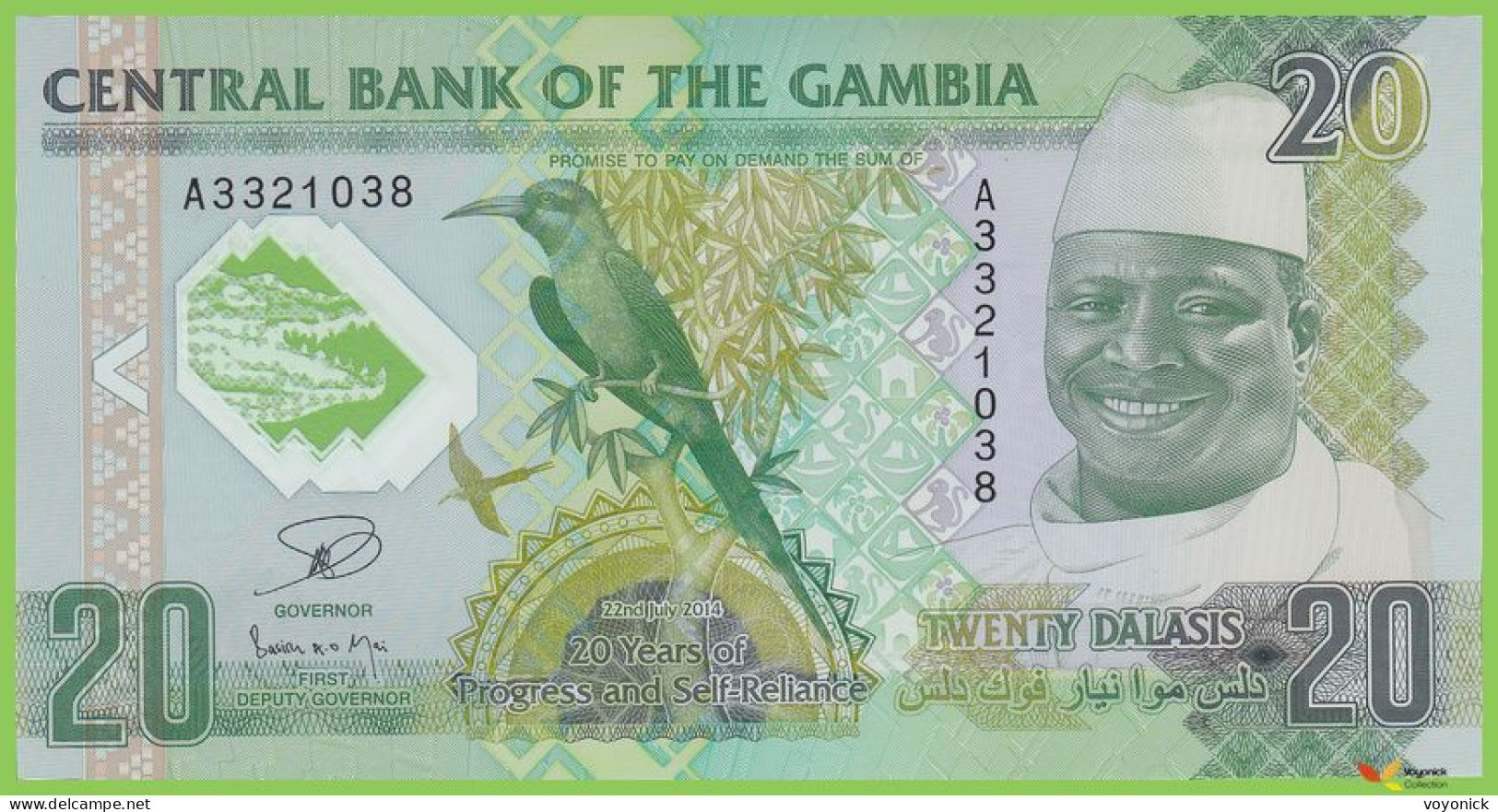 Voyo GAMBIA 20 Dalasis 2014(2015) P30 B228a A UNC Polymer Commemorative - Gambia