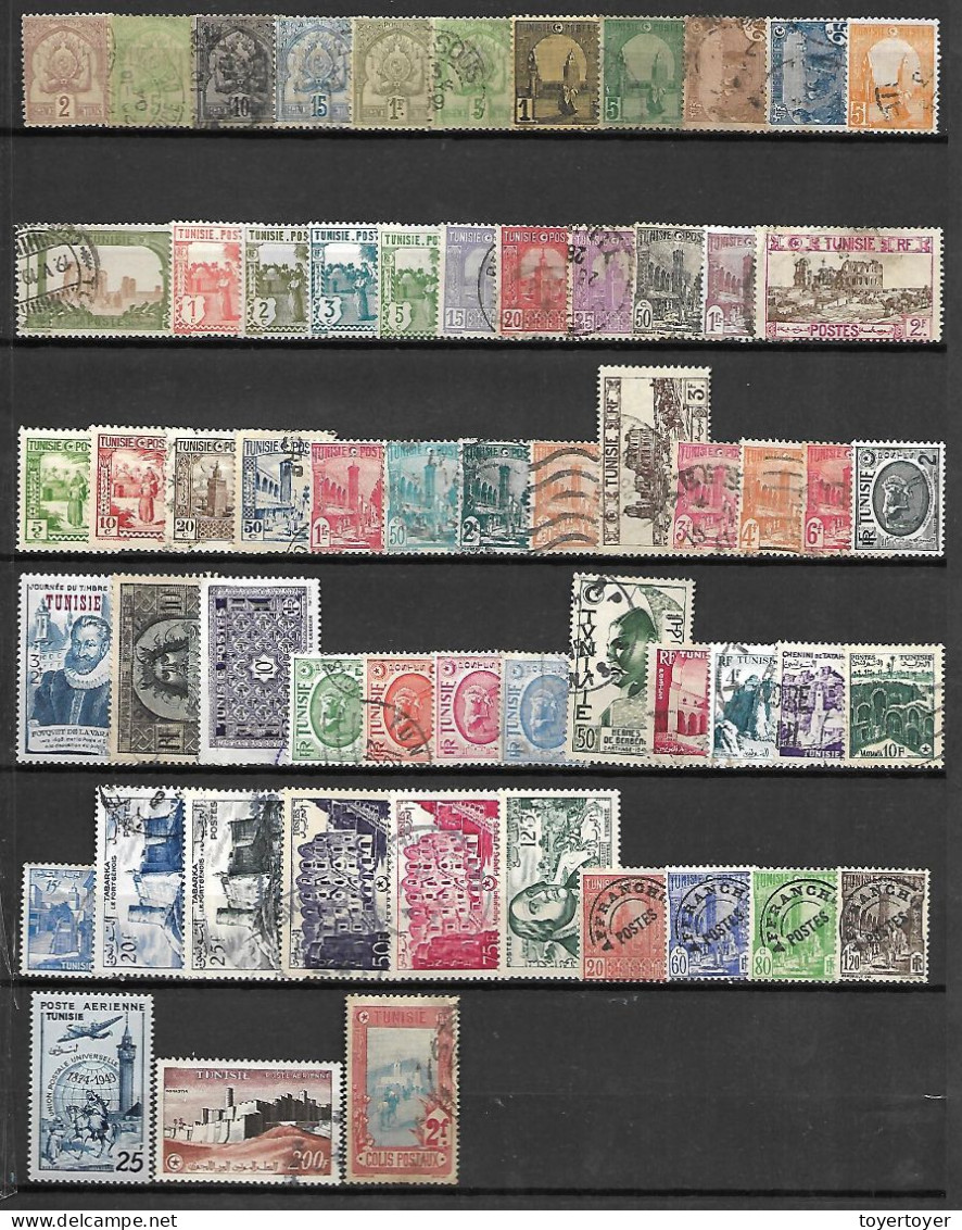 C156  Tunisie Période Coloniale Lot De 60 Timbres N+ Ou Oblitérés BEG - Sonstige & Ohne Zuordnung