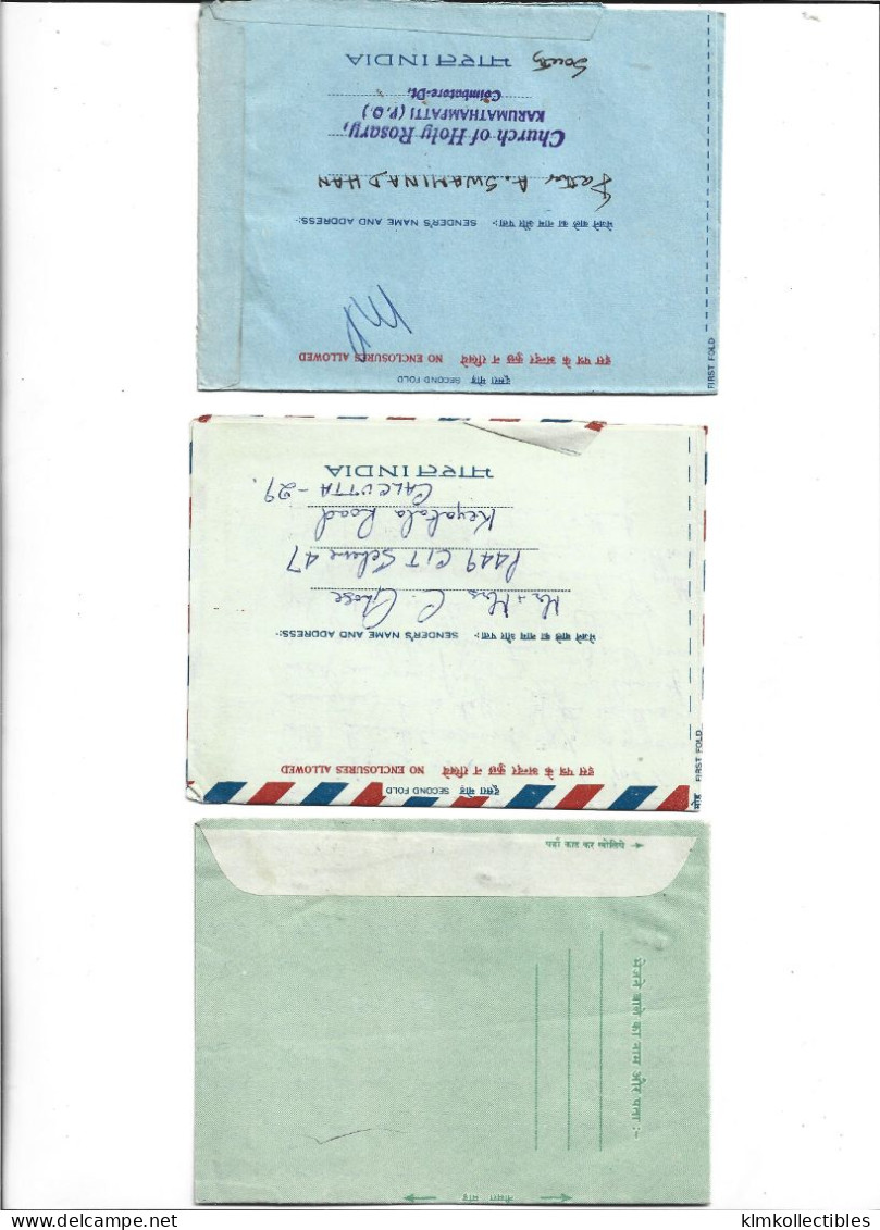 INDIA - LOT OF 5 AEROGRAMME AIRMAIL - FAUNA - Airmail