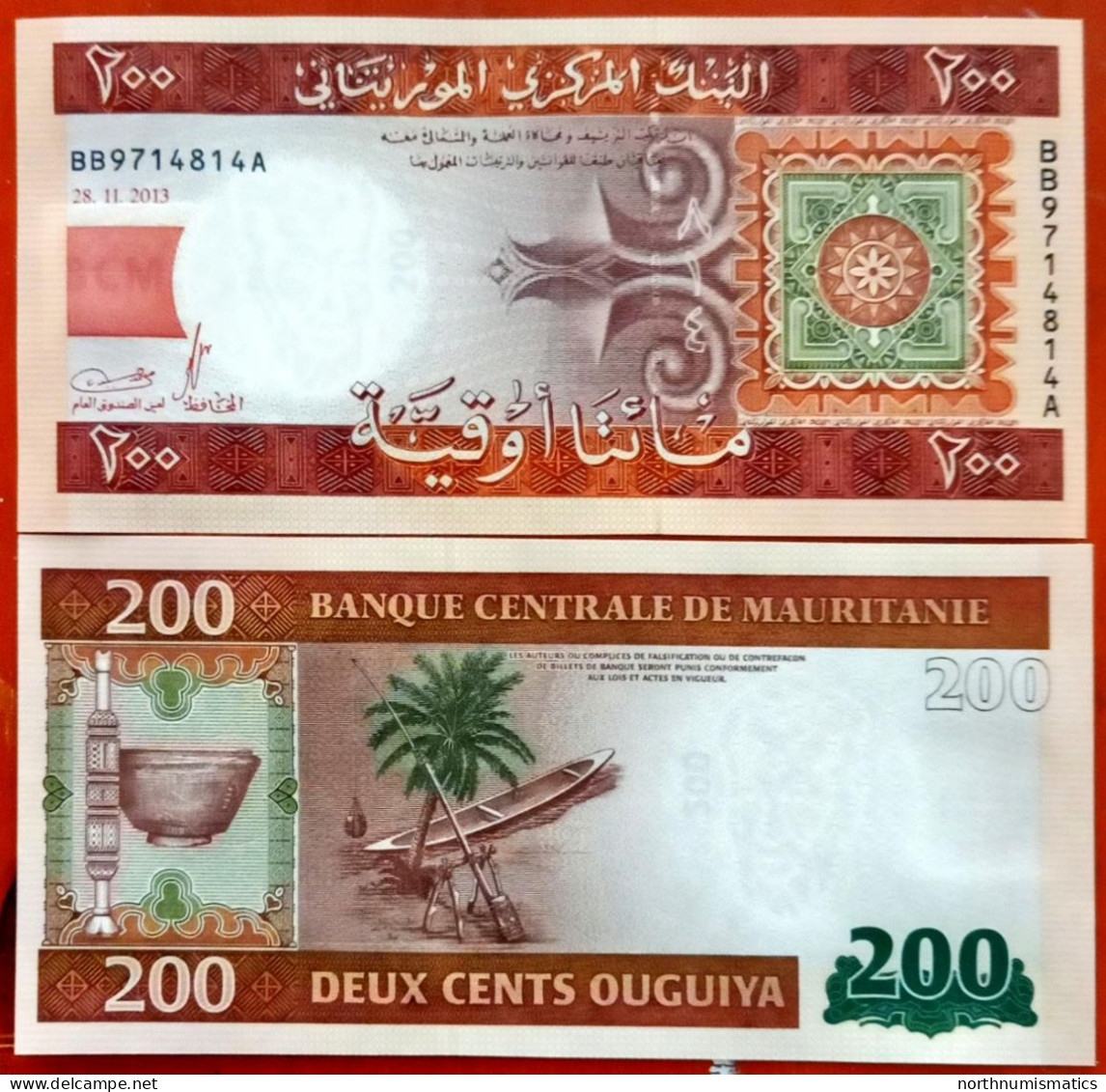 Mauritania 200 Ouguıya 28.11.2013 Unc - Mauritanië