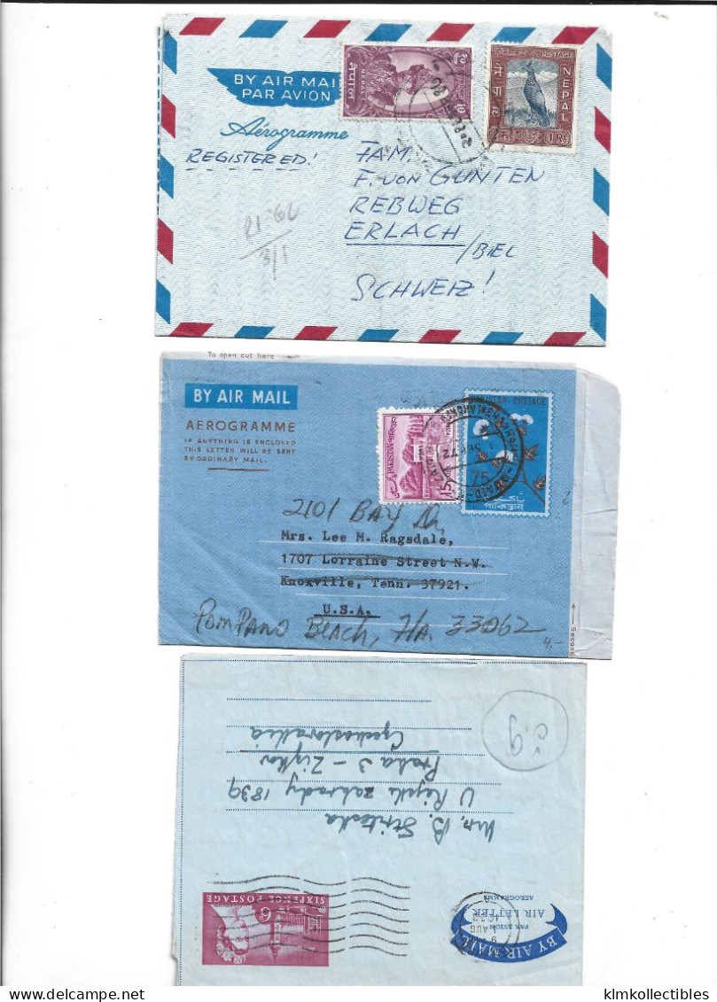 LOT OF 9  AEROGRAMME AIR LETTER AIRMAIL - GUINEE GUINEA GOLD COAST SOUTH AFRICA NEPAL PAKISTAN THAILAND - Other (Air)