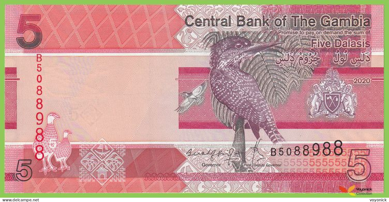 Voyo GAMBIA 5 Dalasis 2020 P37b B235b B UNC - Gambia