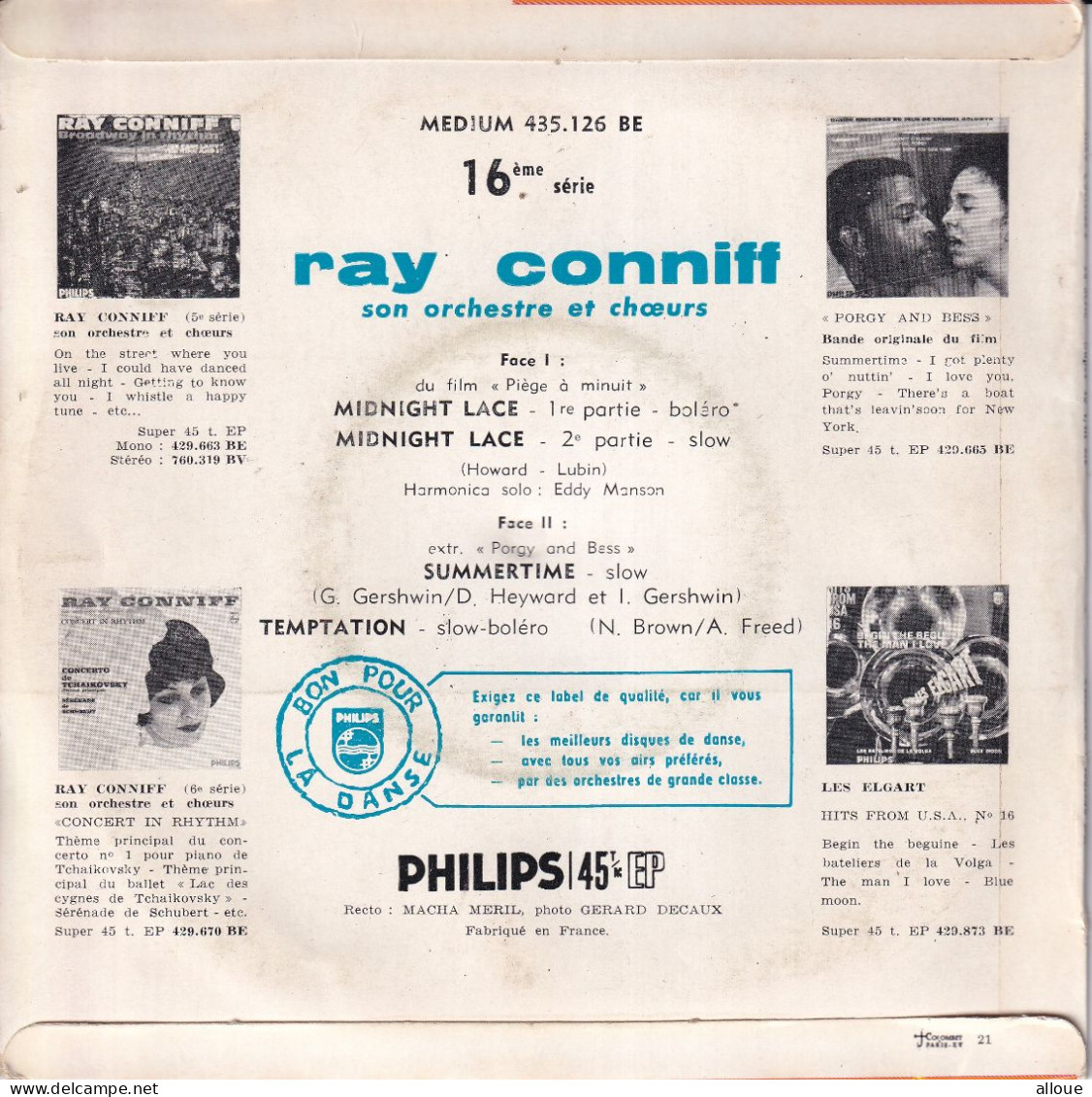 RAY CONNIFF - FR EP - MIDNIGHT LACE + 3 - Instrumentaal