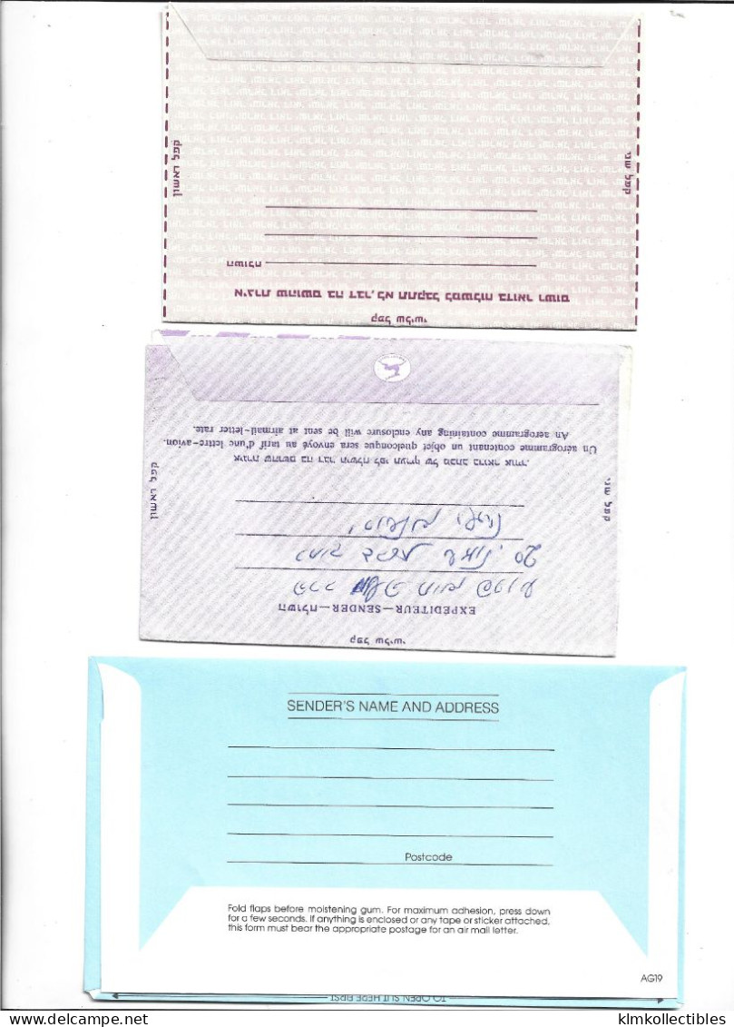 LOT OF 9  AEROGRAMME AIR LETTER AIRMAIL - GUINEE GUINEA ISRAEL AUSTRALIA NIGERIA GHANA SOUTHERN RHODESIA ZIMBABWE - Sonstige (Luft)