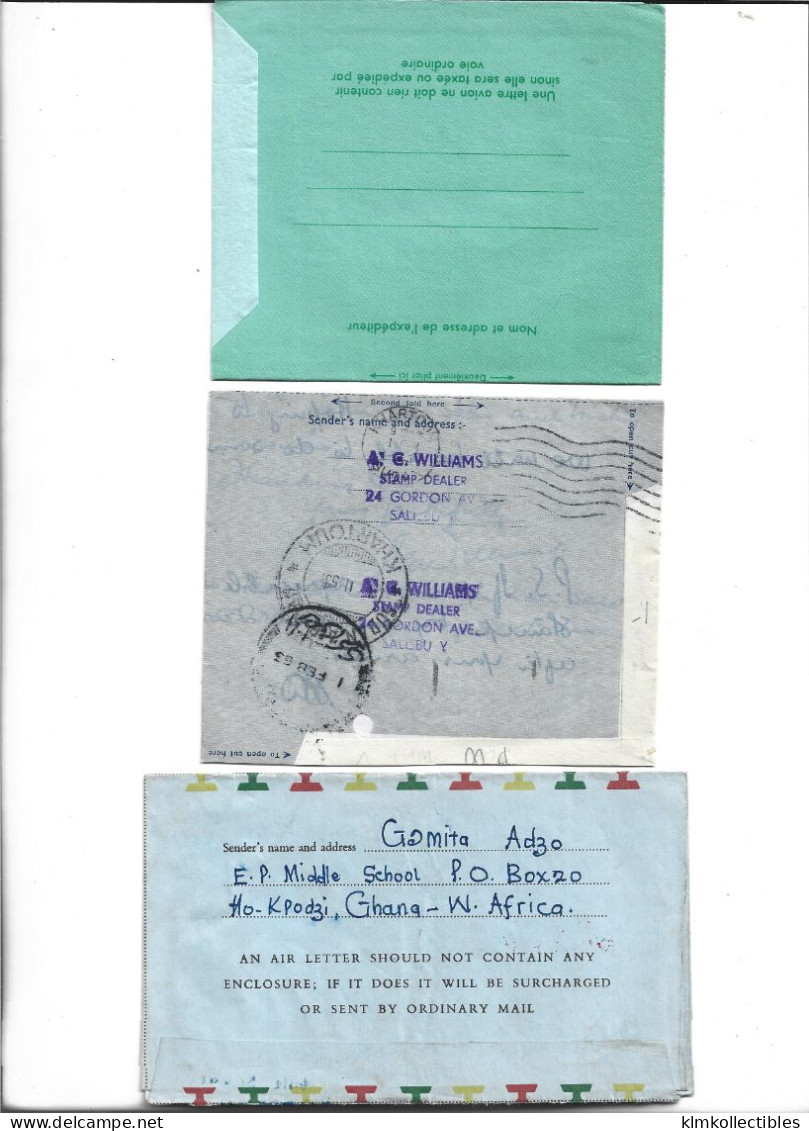 LOT OF 9  AEROGRAMME AIR LETTER AIRMAIL - GUINEE GUINEA ISRAEL AUSTRALIA NIGERIA GHANA SOUTHERN RHODESIA ZIMBABWE - Sonstige (Luft)