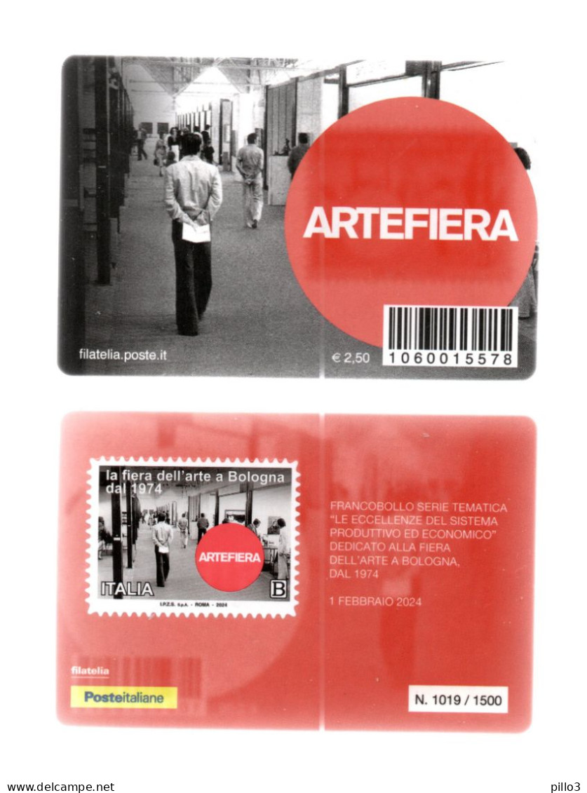 ITALIA :  Tessera Filatelica - 50ma Fiera Dell'arte A Bologna  Del  1.02.2024 - Philatelic Cards