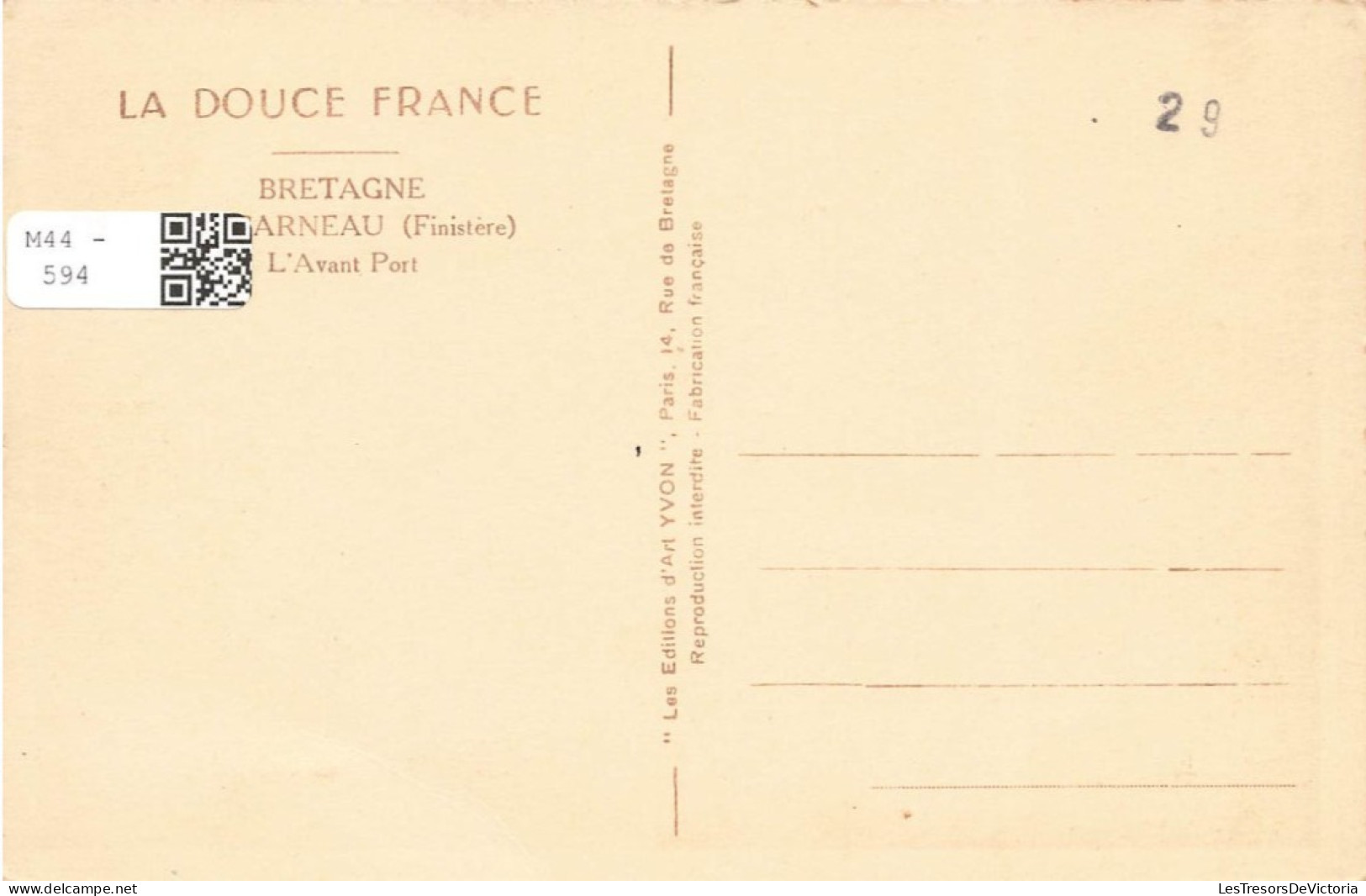 FRANCE - Bretagne - Concarneau (Finistère) - Vue Générale à L'avant Port - Carte Postale Ancienne - Concarneau