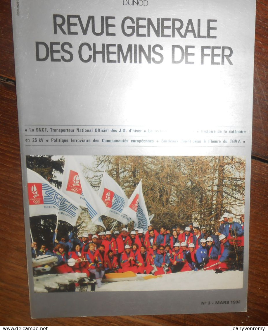 Revue Générale Des Chemins De Fer. N°3. Mars 1992.. - Bahnwesen & Tramways