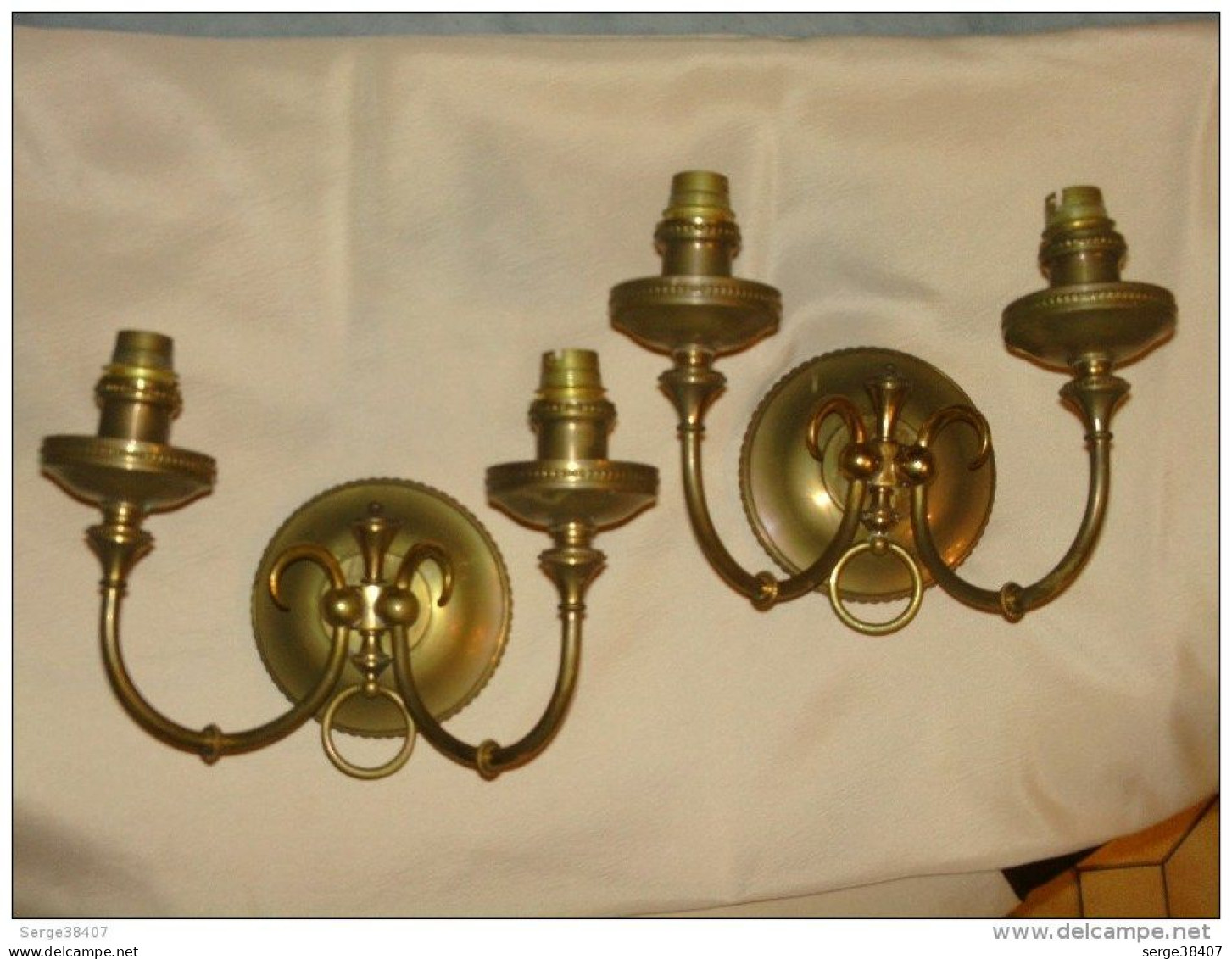 Ancienne Paire D'appliques Murales - Cuivre Et Laiton # 3-16/29 - Lighting & Lampshades