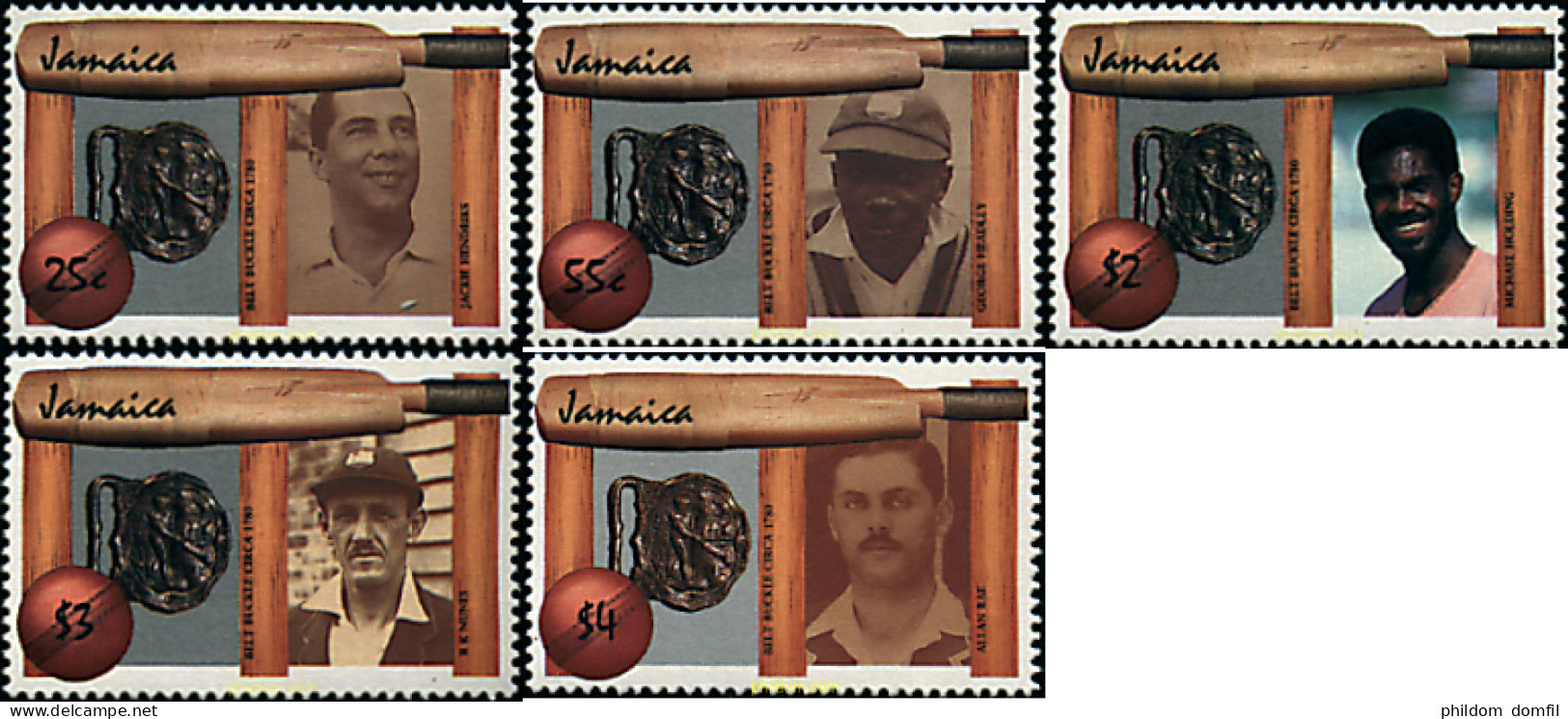 726559 HINGED JAMAICA 1988 JUGADORES DE CRICKET CELEBRES - Jamaica (1962-...)