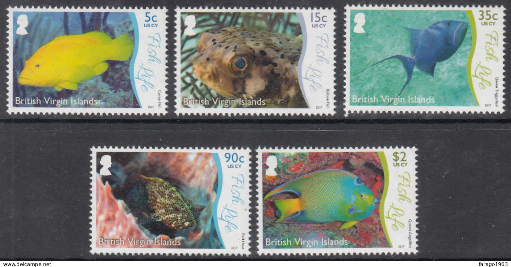 2017 British Virgin Islands  Fish Life  Complete Set Of 5 MNH - Iles Vièrges Britanniques